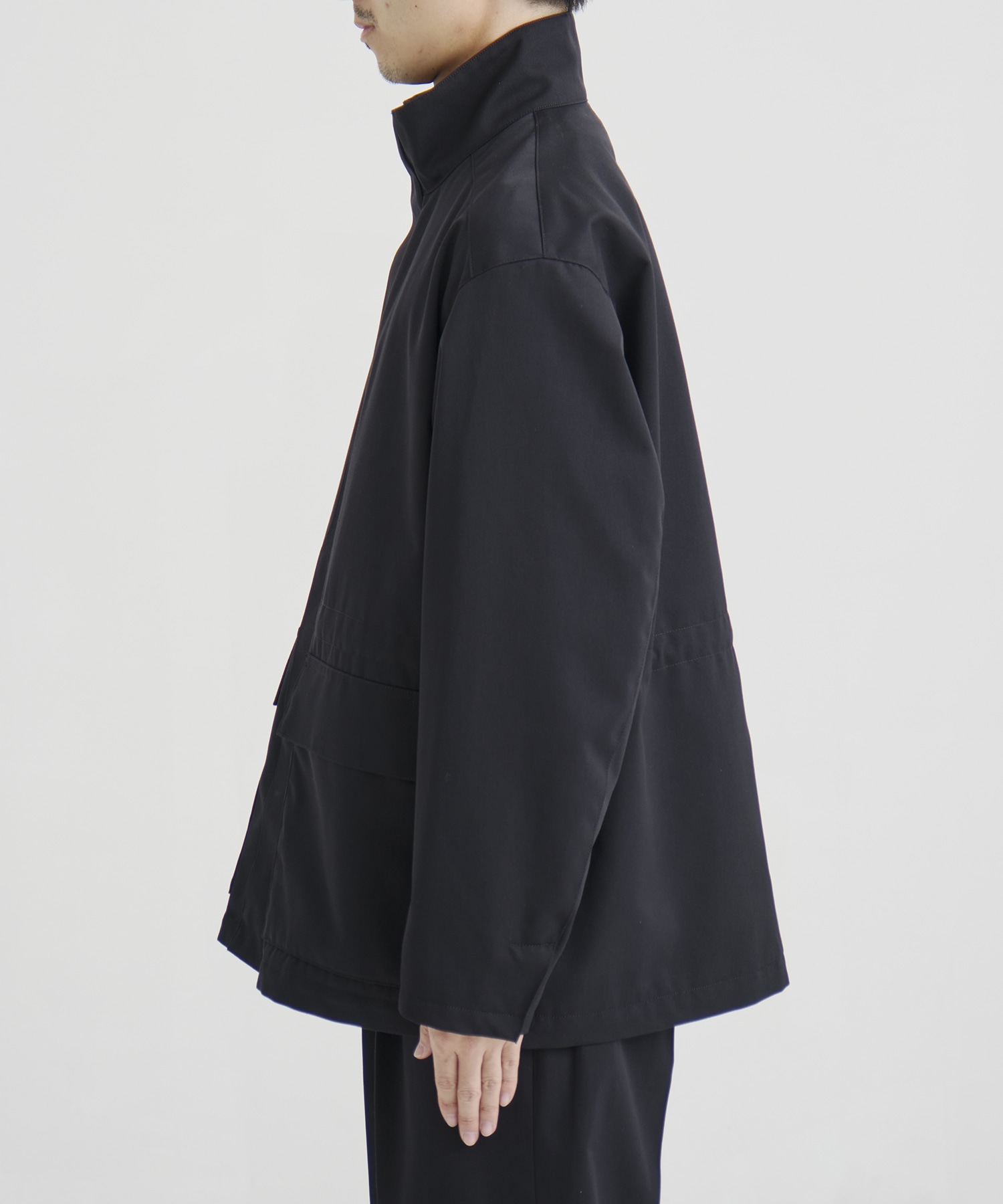 WOOL COTTON ギャバ スタンドカラーブルゾン