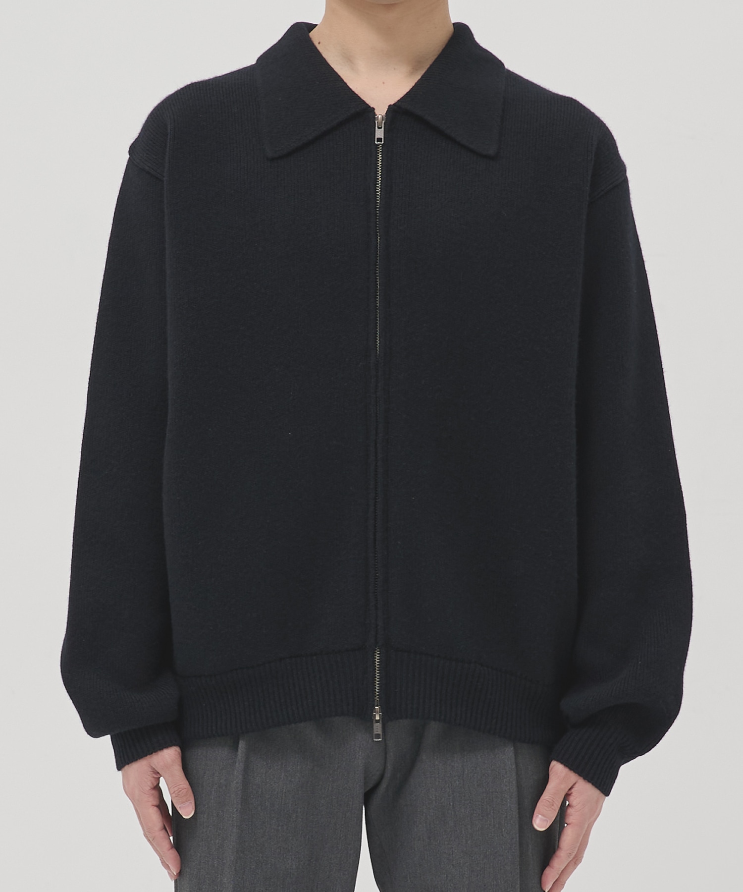 CASHMERE ニットジップブルゾン