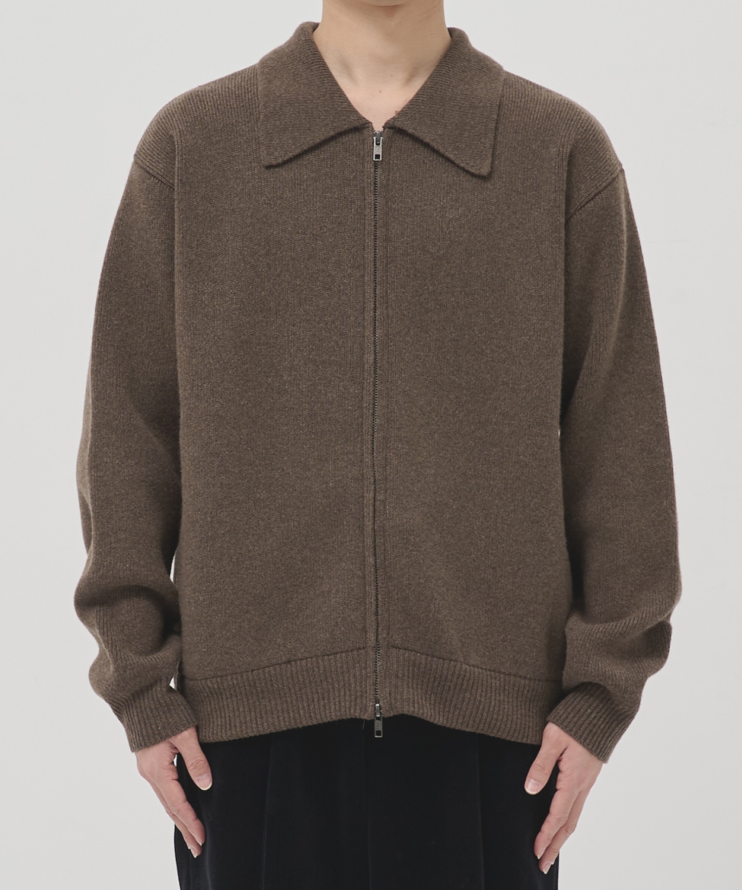 CASHMERE ニットジップブルゾン