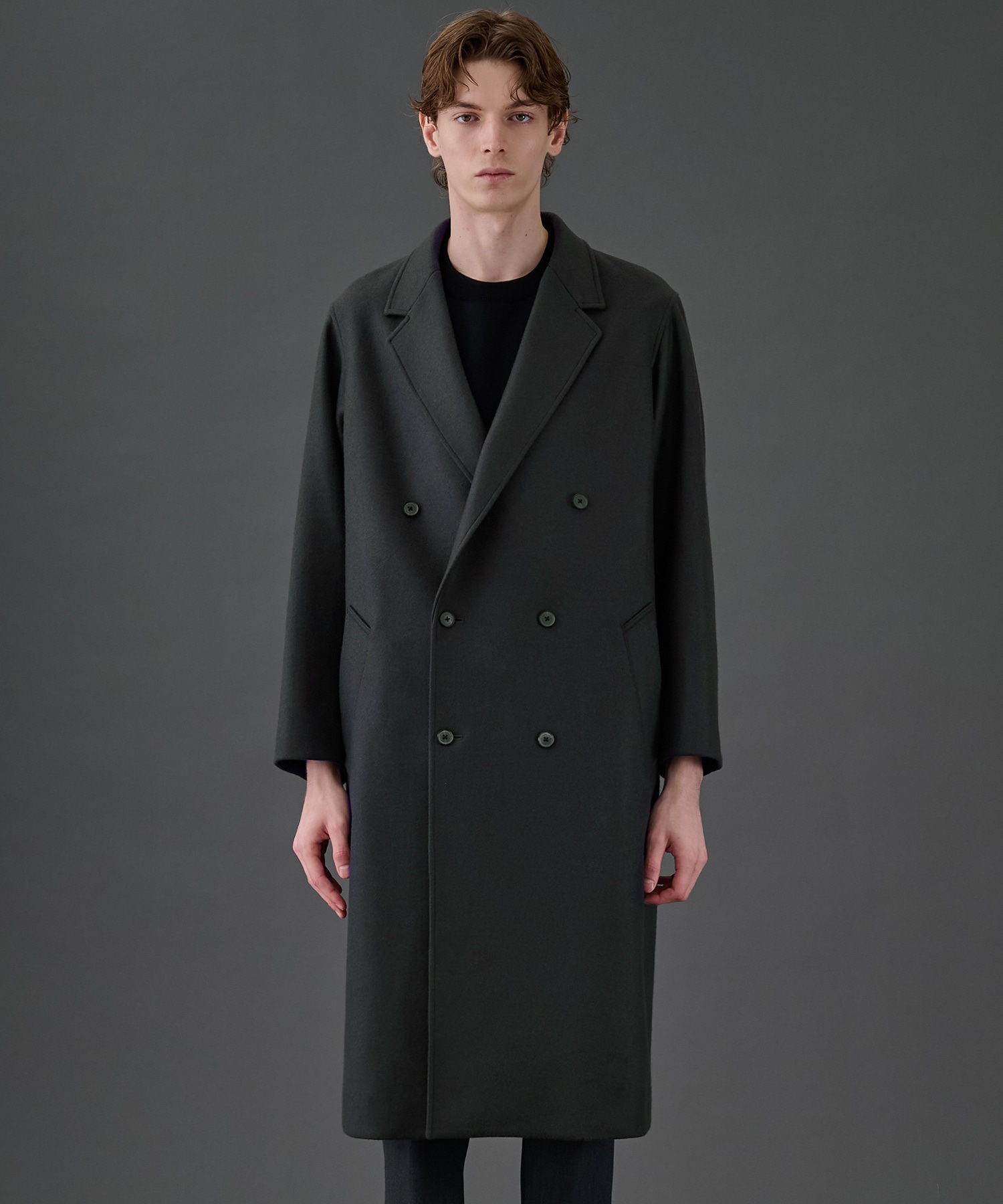 UNITED TOKYO Super140’sメルトンダブルチェスター 超撥水 SUPER 140's ダブルチェスターコート(1 DARK GREY): : メンズ