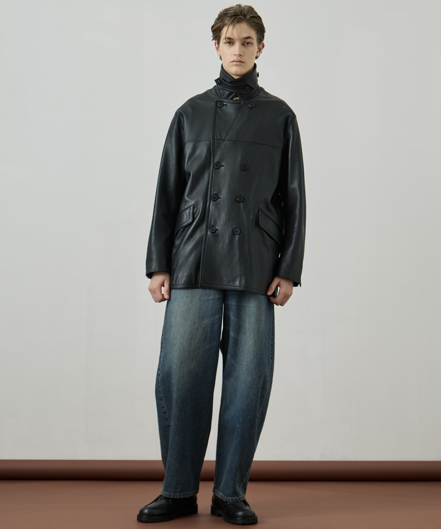 ラムレザー ピーコート