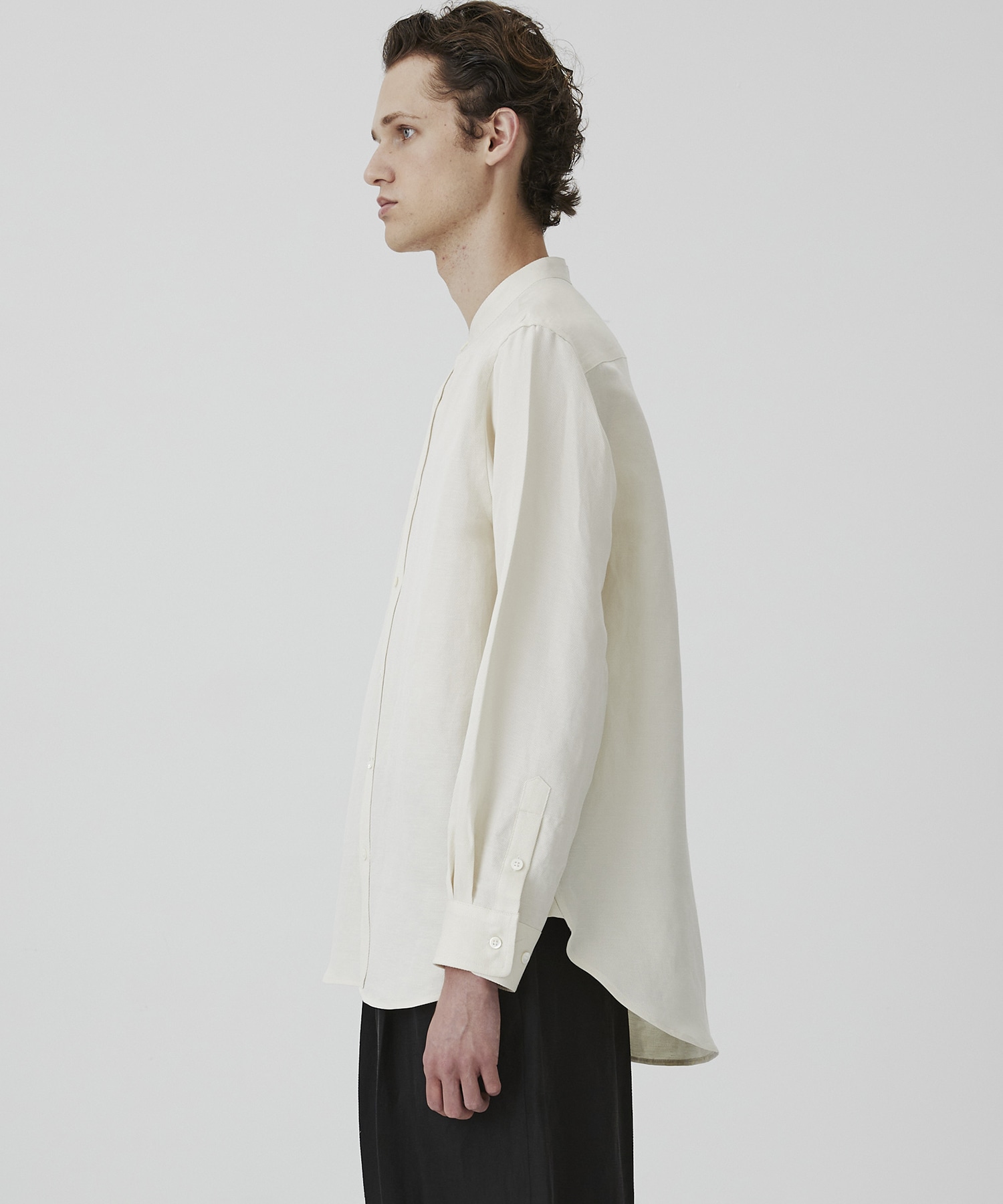 VINTAGE SILK LINEN グランパシャツ