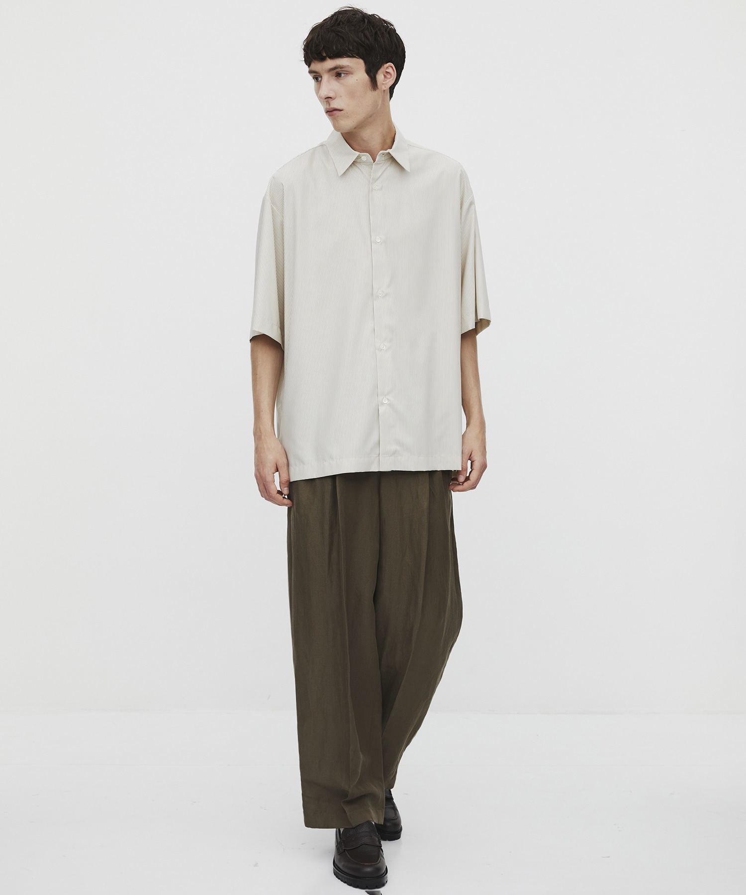 〈WEB限定〉DRY RAYON ストライプショートスリーブシャツ