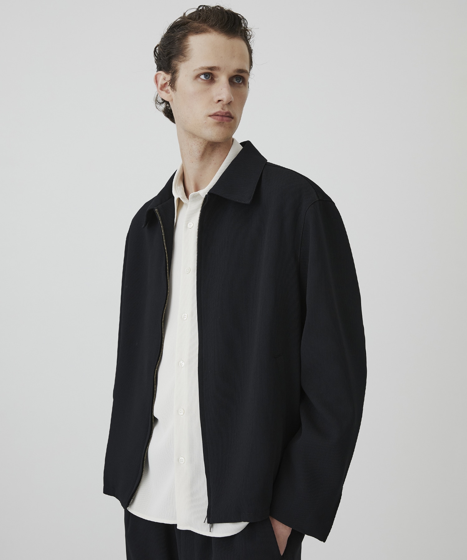 COLD DRY PLEATS ハリントンブルゾン