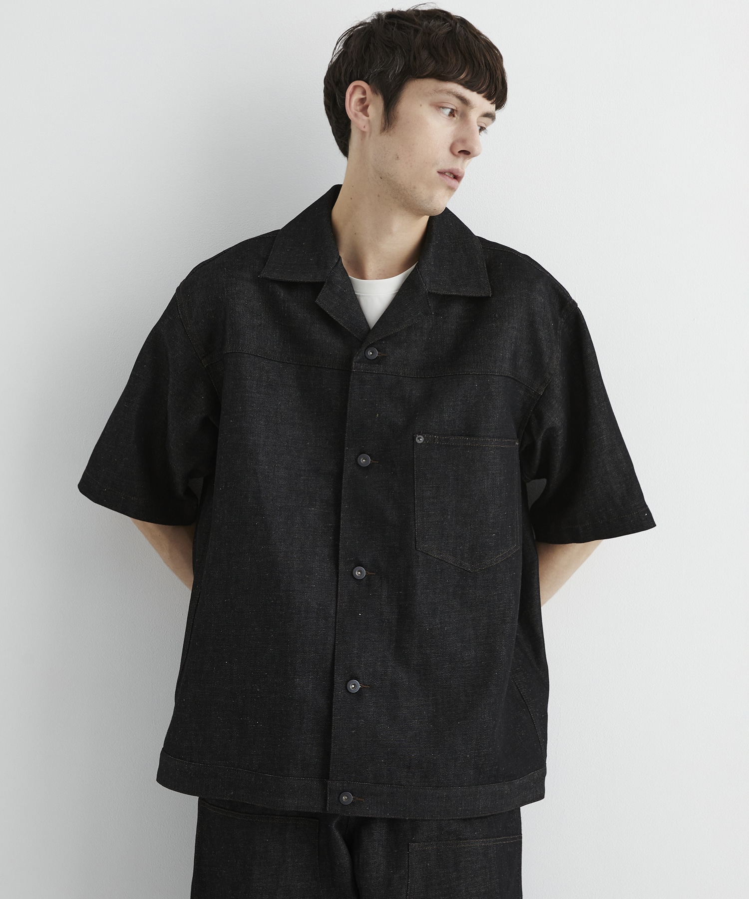 〈残りわずか｜再入荷なし〉9.5oz LINEN DENIM ワークシャツ S/S