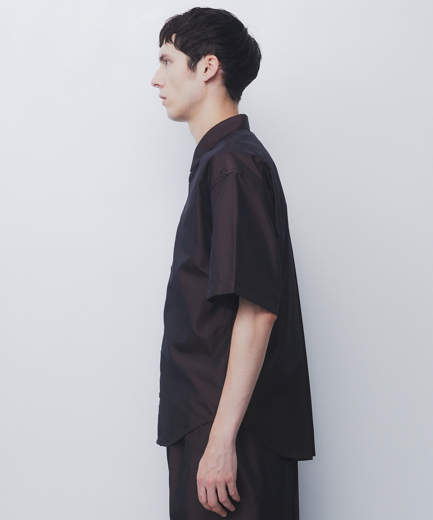 DRY SILK TAFFETA BACK PLEATS SHIRT