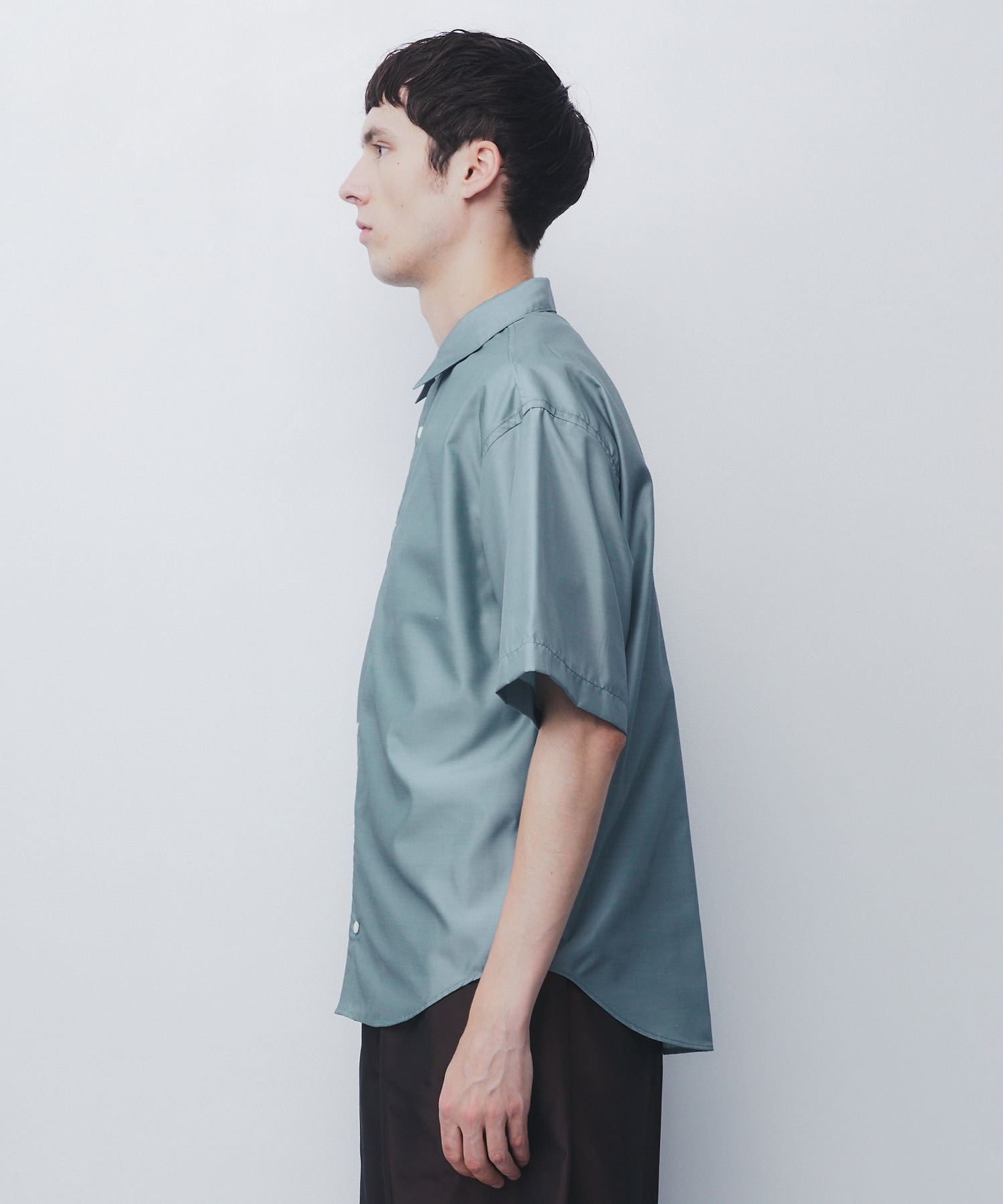 DRY SILK TAFFETA BACK PLEATS SHIRT