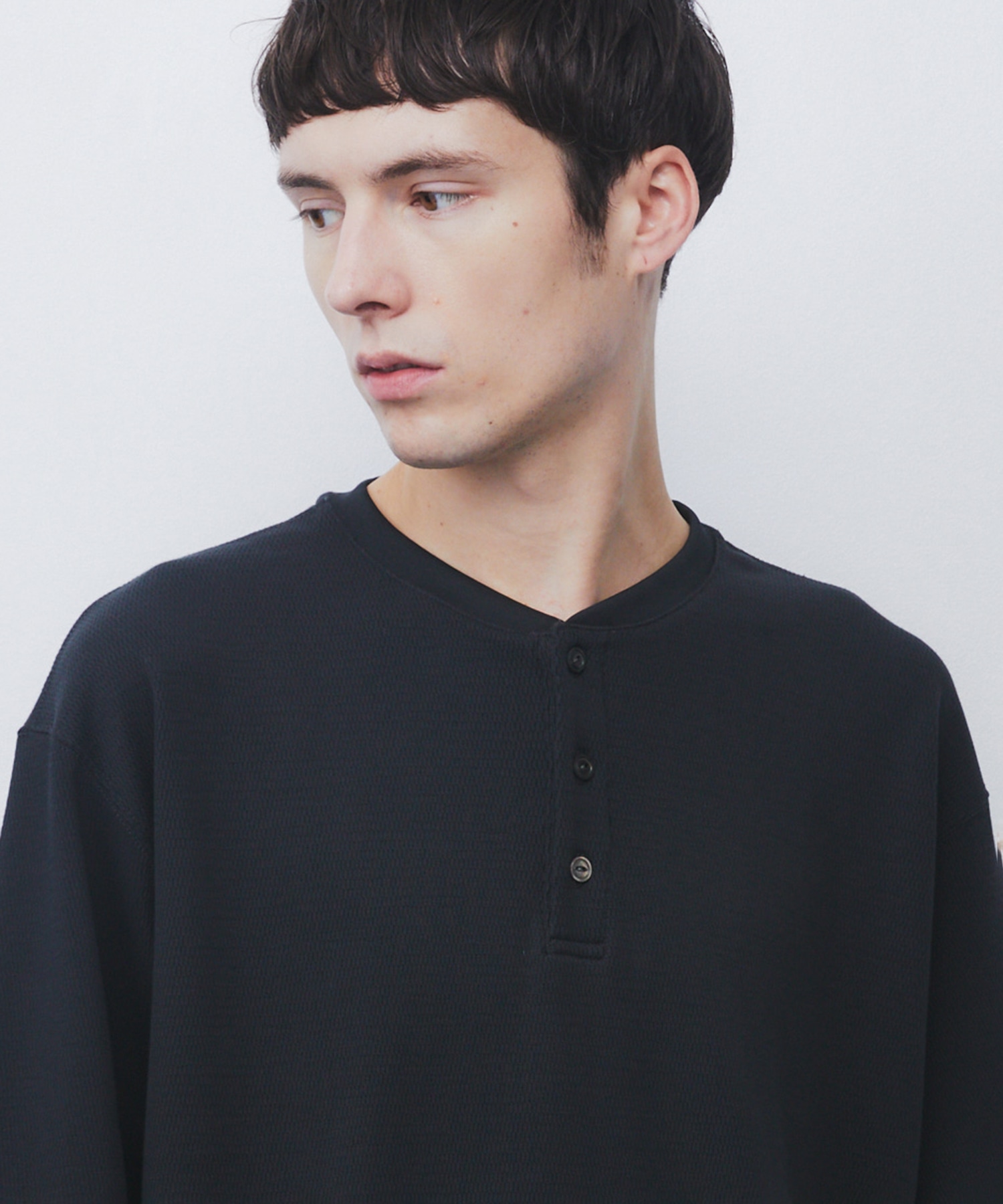 SEA ISLAND COTTON THERMAL HENRY TEE