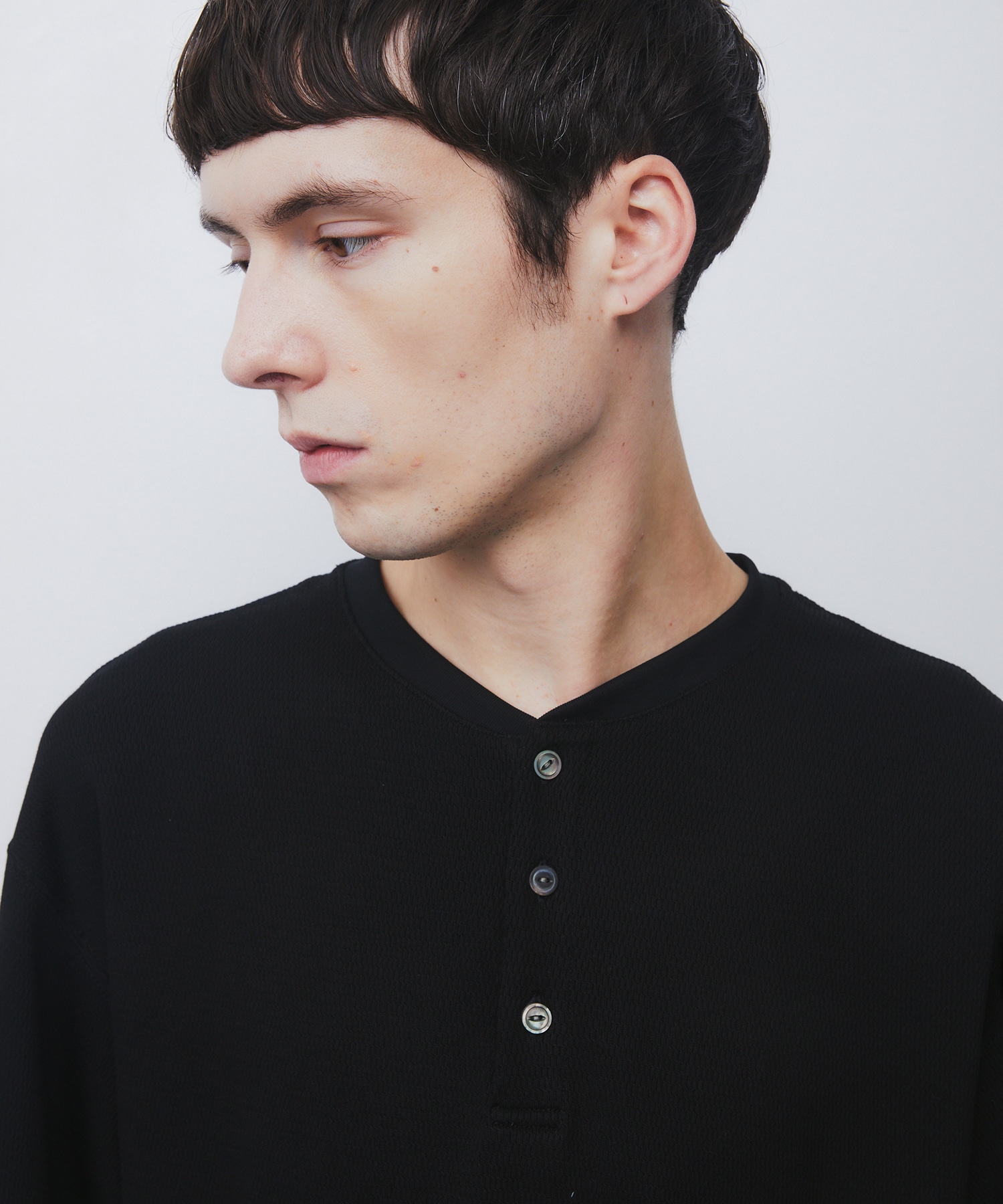 SEA ISLAND COTTON THERMAL HENRY TEE