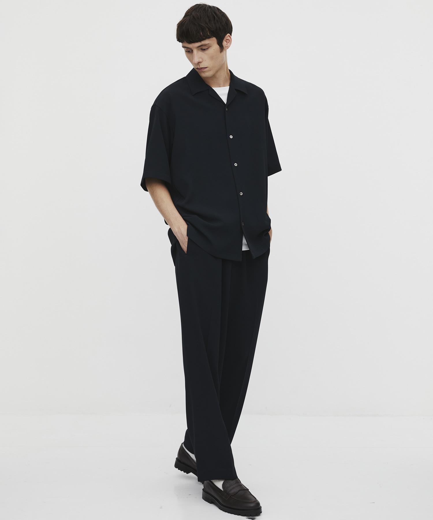 COLD DRY PLEATS オープンカラーシャツ