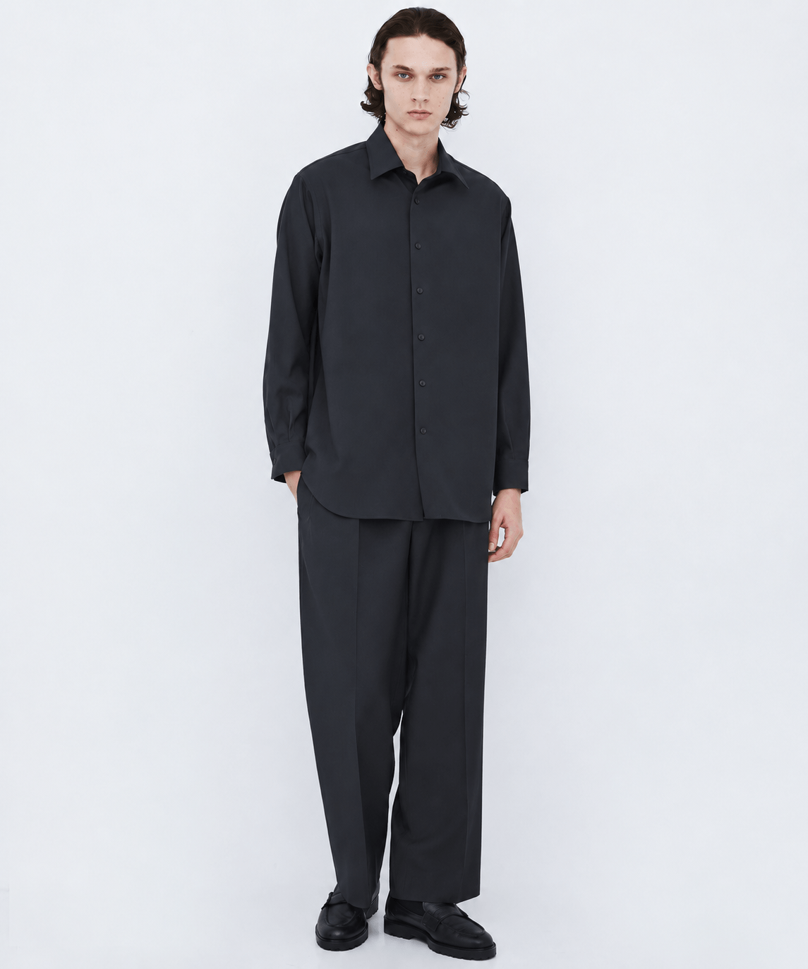 〈残りわずか|再入荷なし〉Super 120's WOOL SERGE LS SHIRT