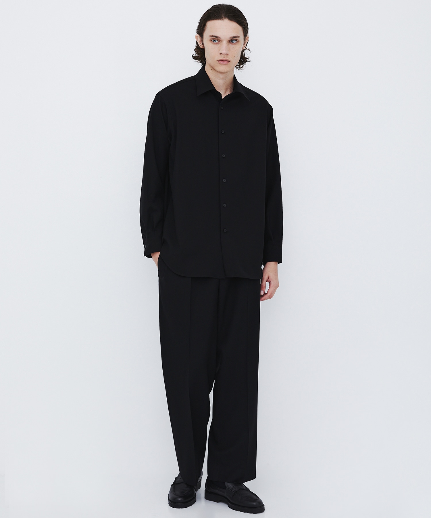 〈残りわずか|再入荷なし〉Super 120's WOOL SERGE LS SHIRT