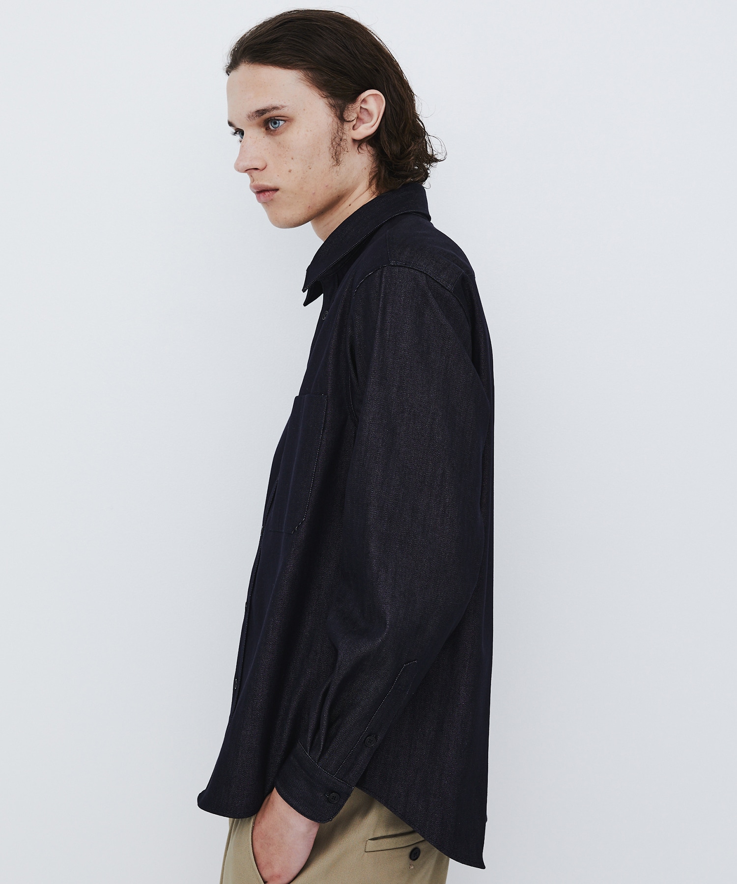 〈数量限定〉SILK DENIM RELAX SHIRT