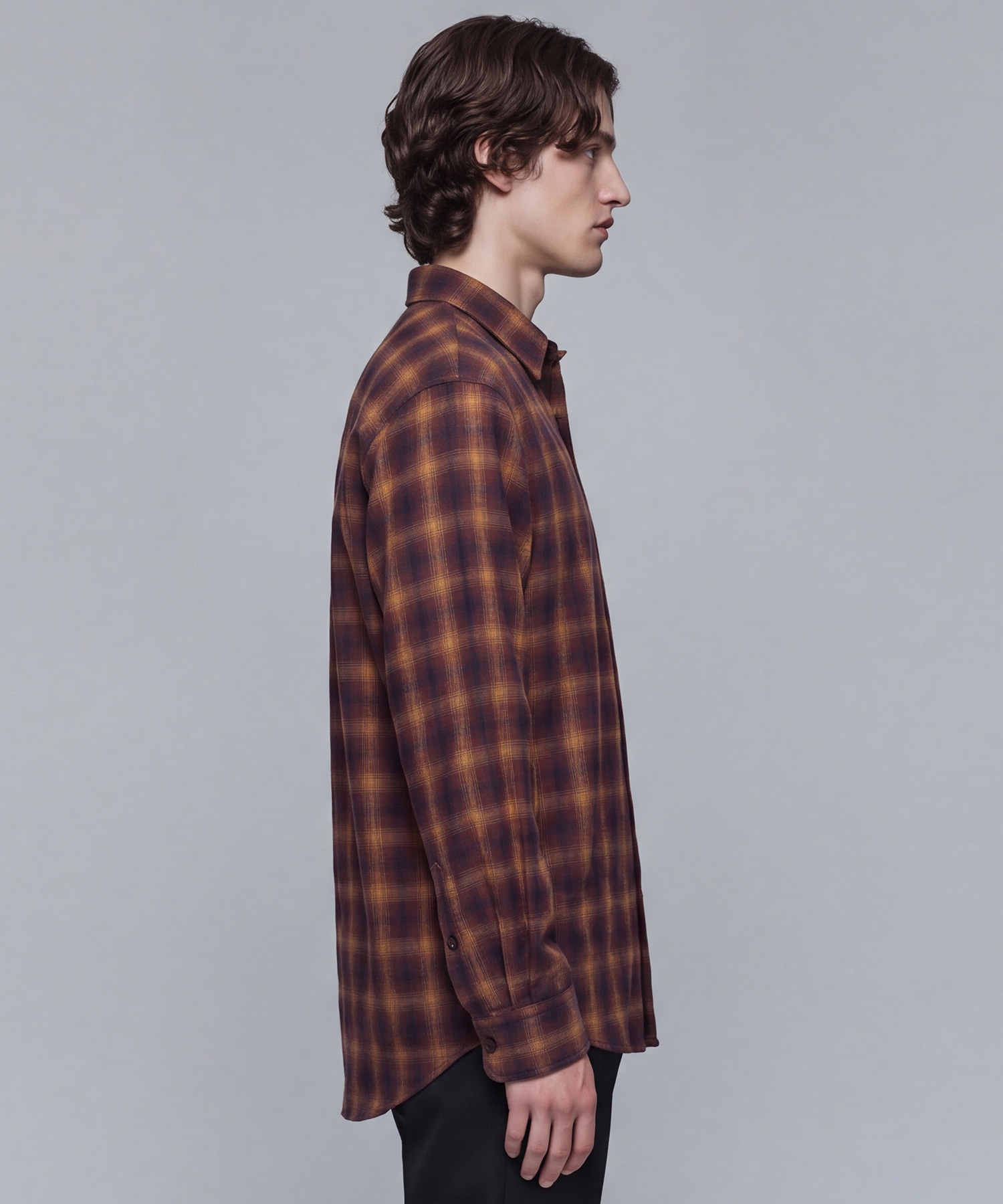 WOOL NYLON OMBRE CHECK SHIRT