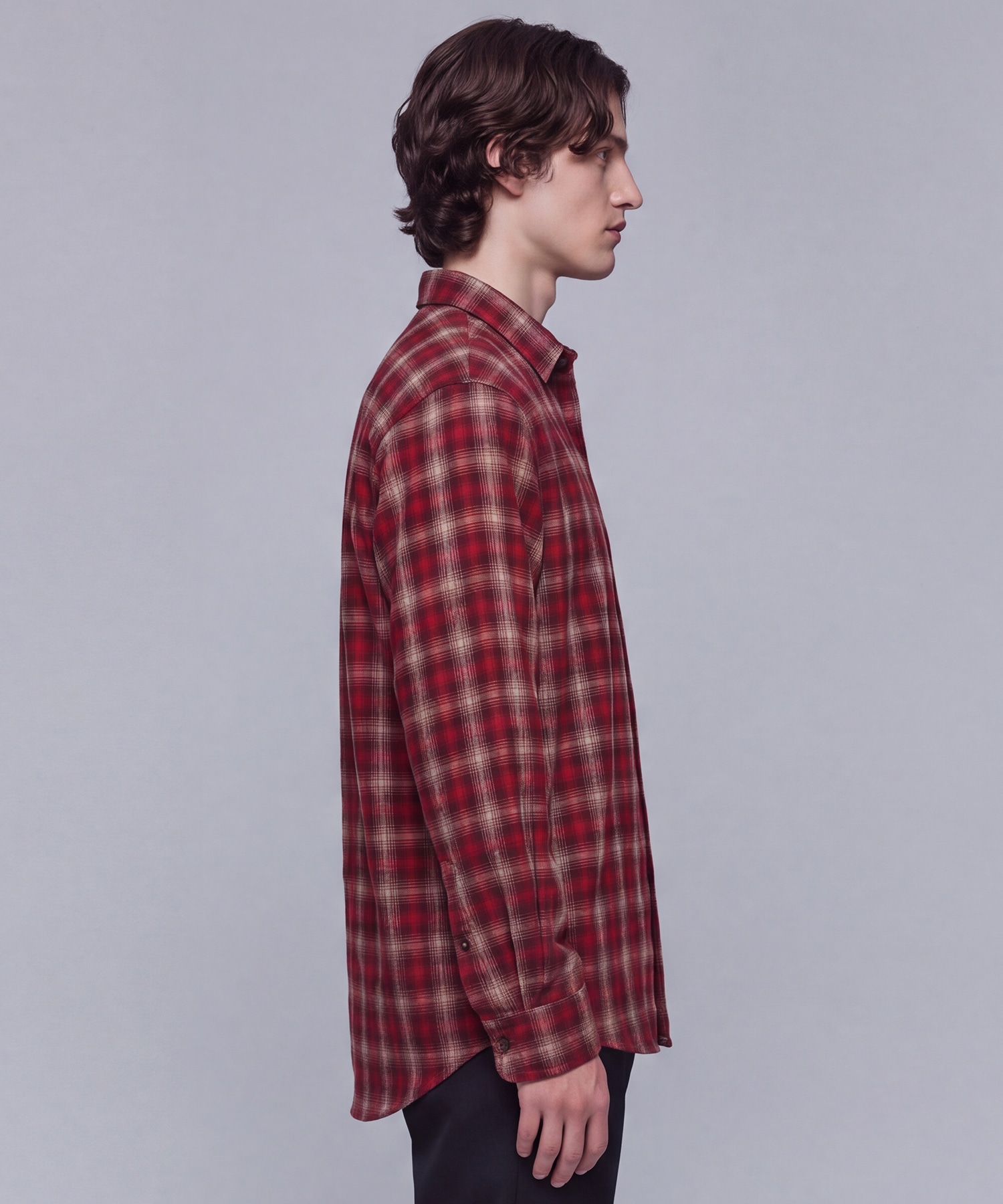 WOOL NYLON OMBRE CHECK SHIRT