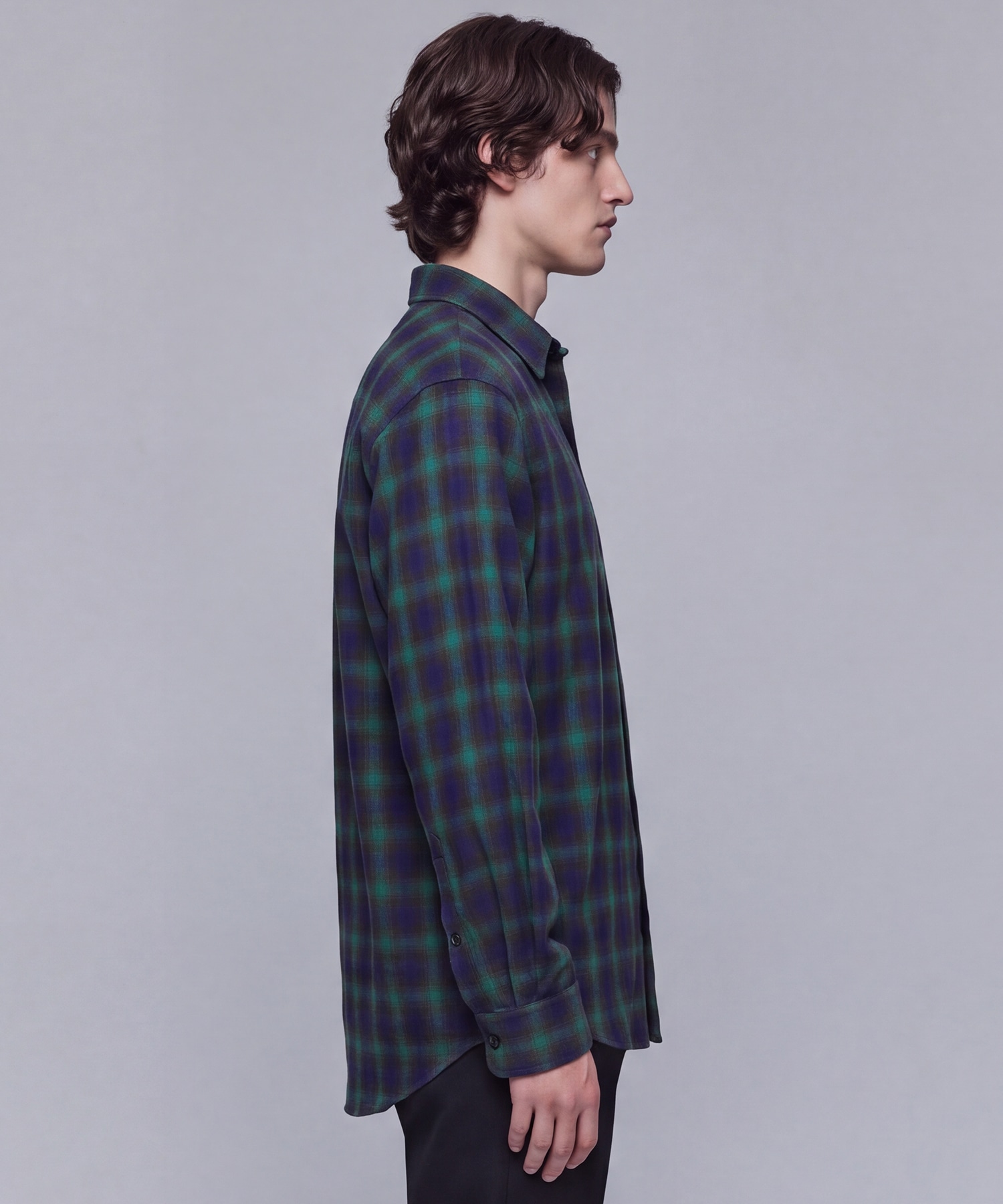 WOOL NYLON OMBRE CHECK SHIRT