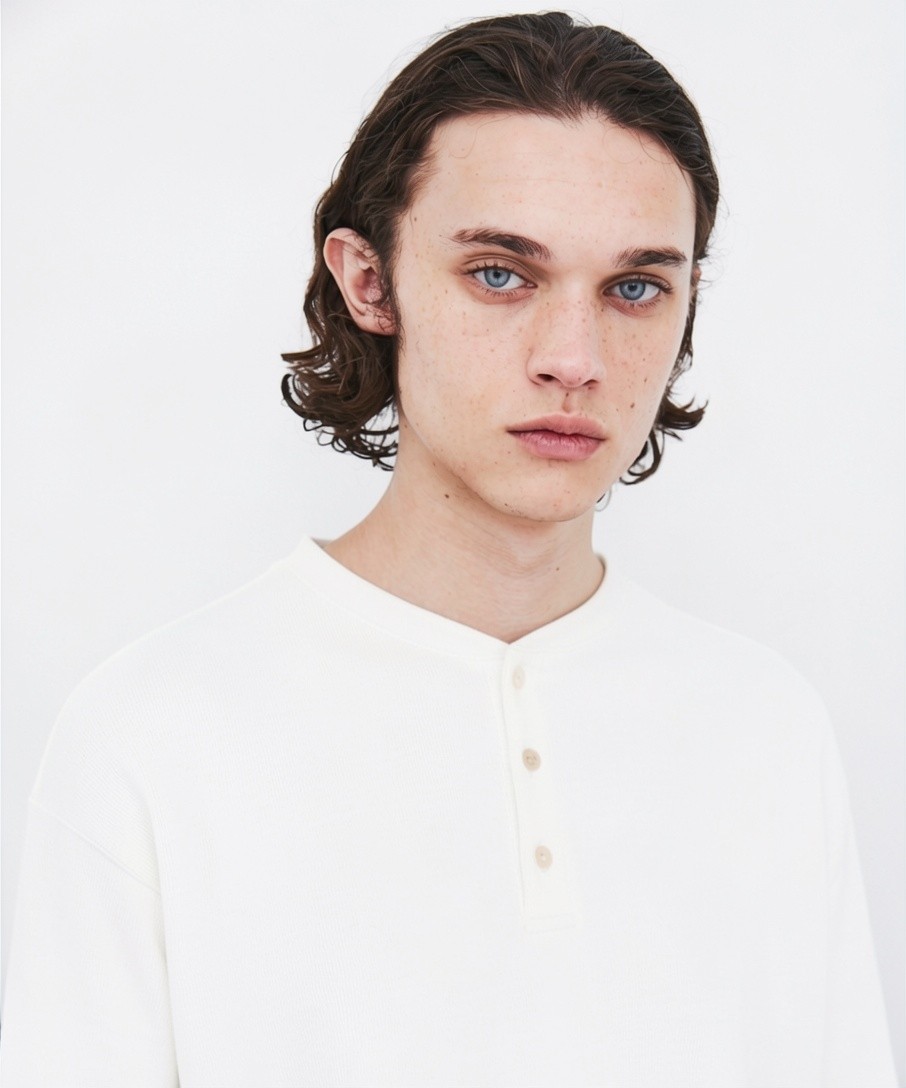 SEA ISLAND COTTON THERMAL HENRY LSTEE