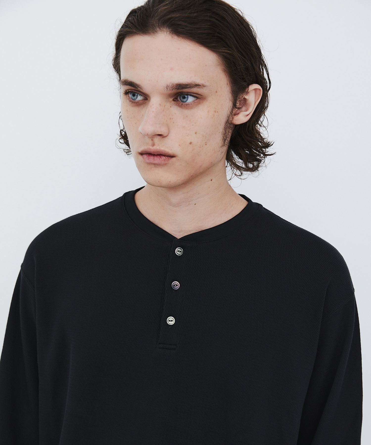SEA ISLAND COTTON THERMAL HENRY LSTEE