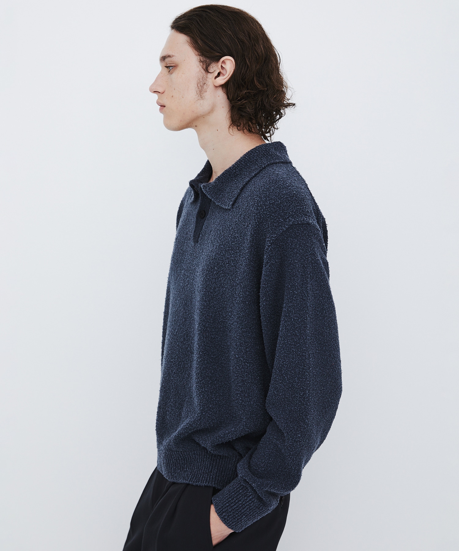 〈数量限定|各サイズ:残り1点〉7G SILK NEP TWEED POLO SHIRTS