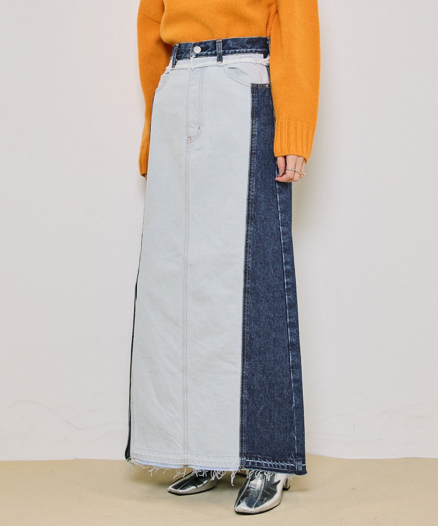 バイカラーデニムタイトスカート(1 BLUE): : ウィメンズ｜UNITED TOKYO ...