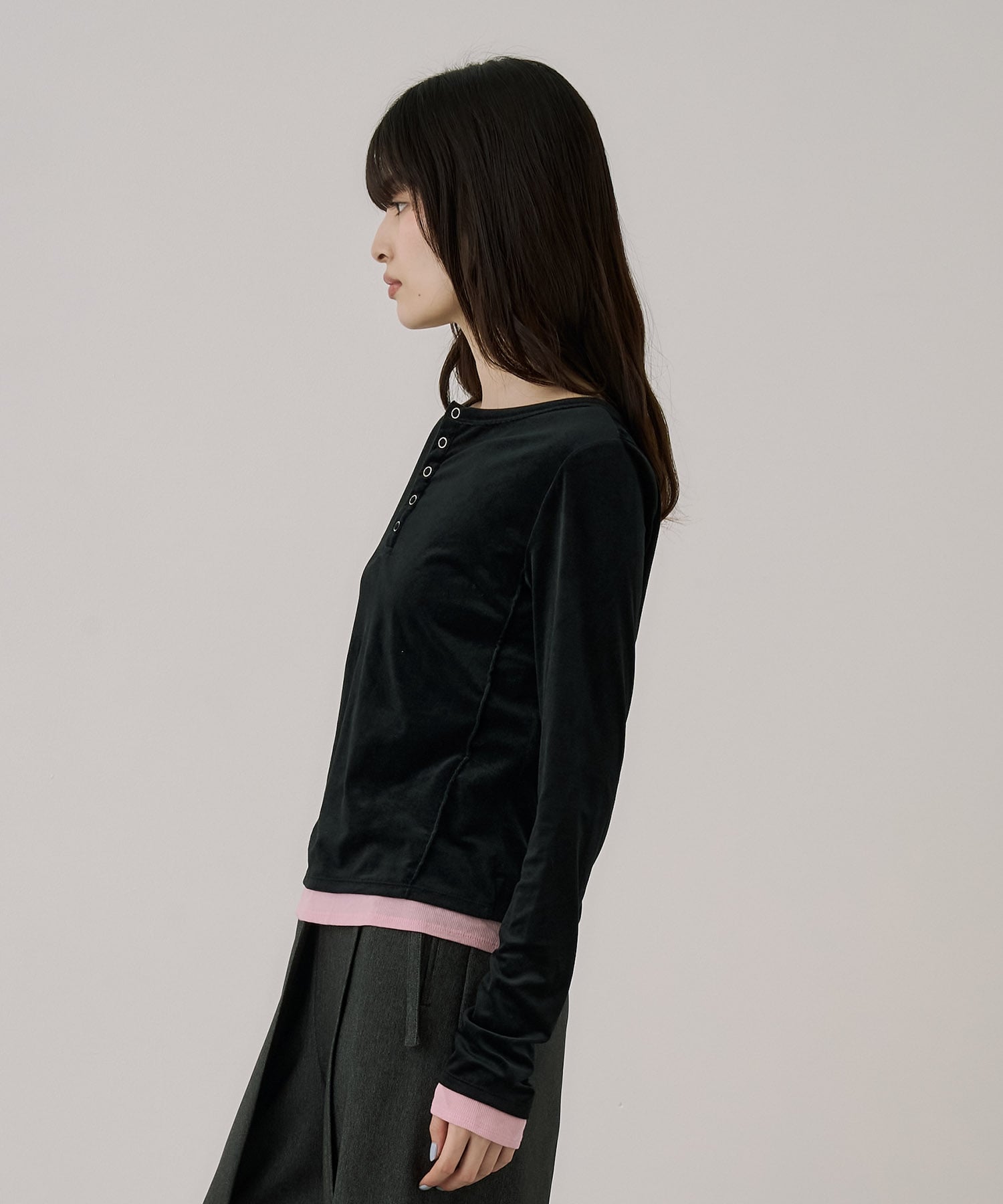 2WAYルーズフィットベロアトップス