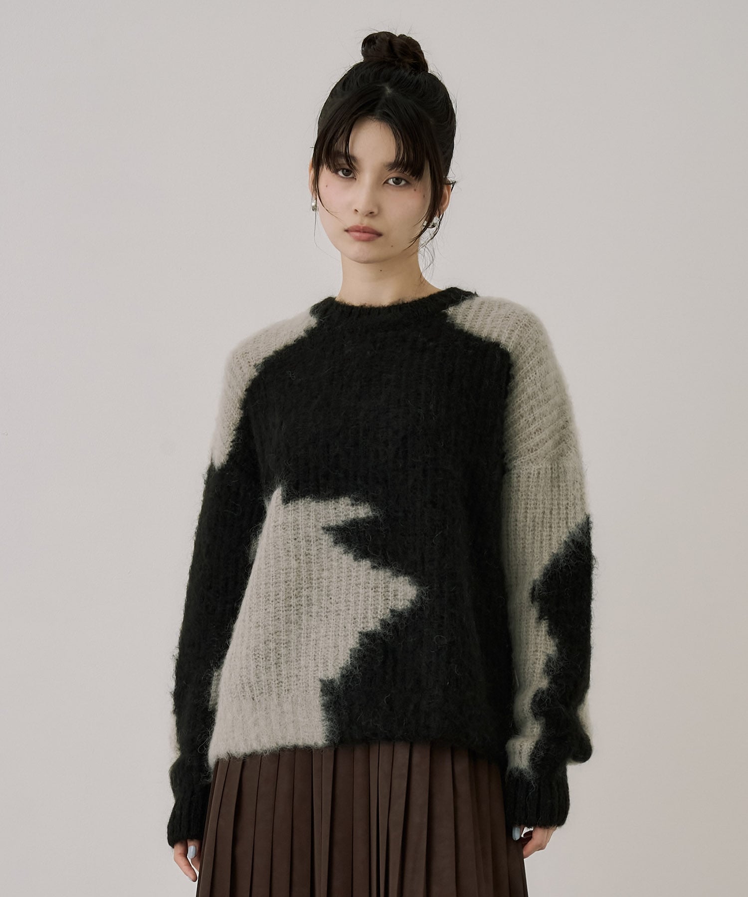 ランダムモチーフモヘアニット