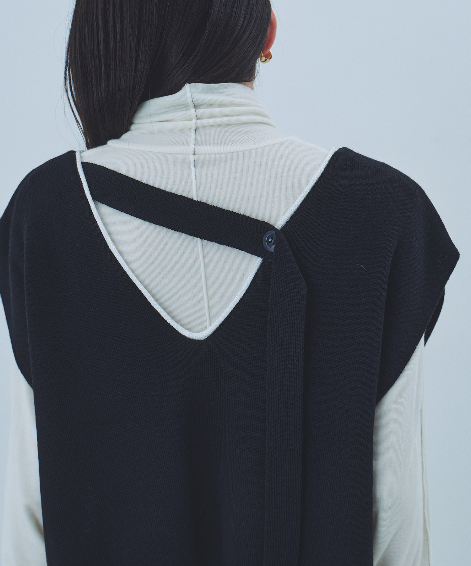 バックロングラインニットベスト