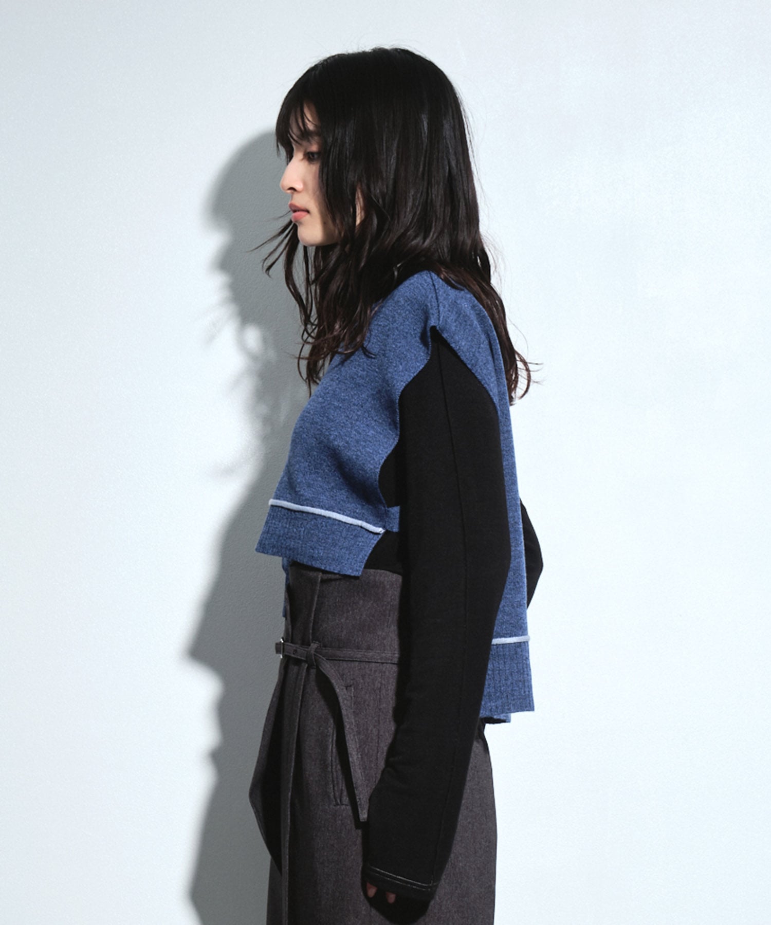 バックロングラインニットベスト