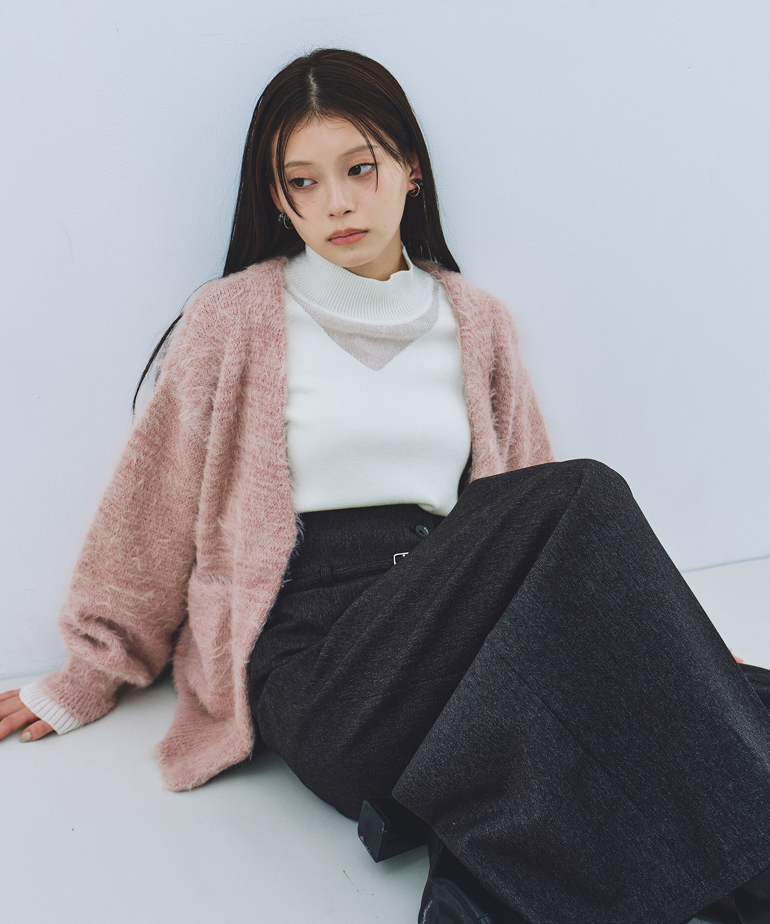 シャギーモヘアカーディガン