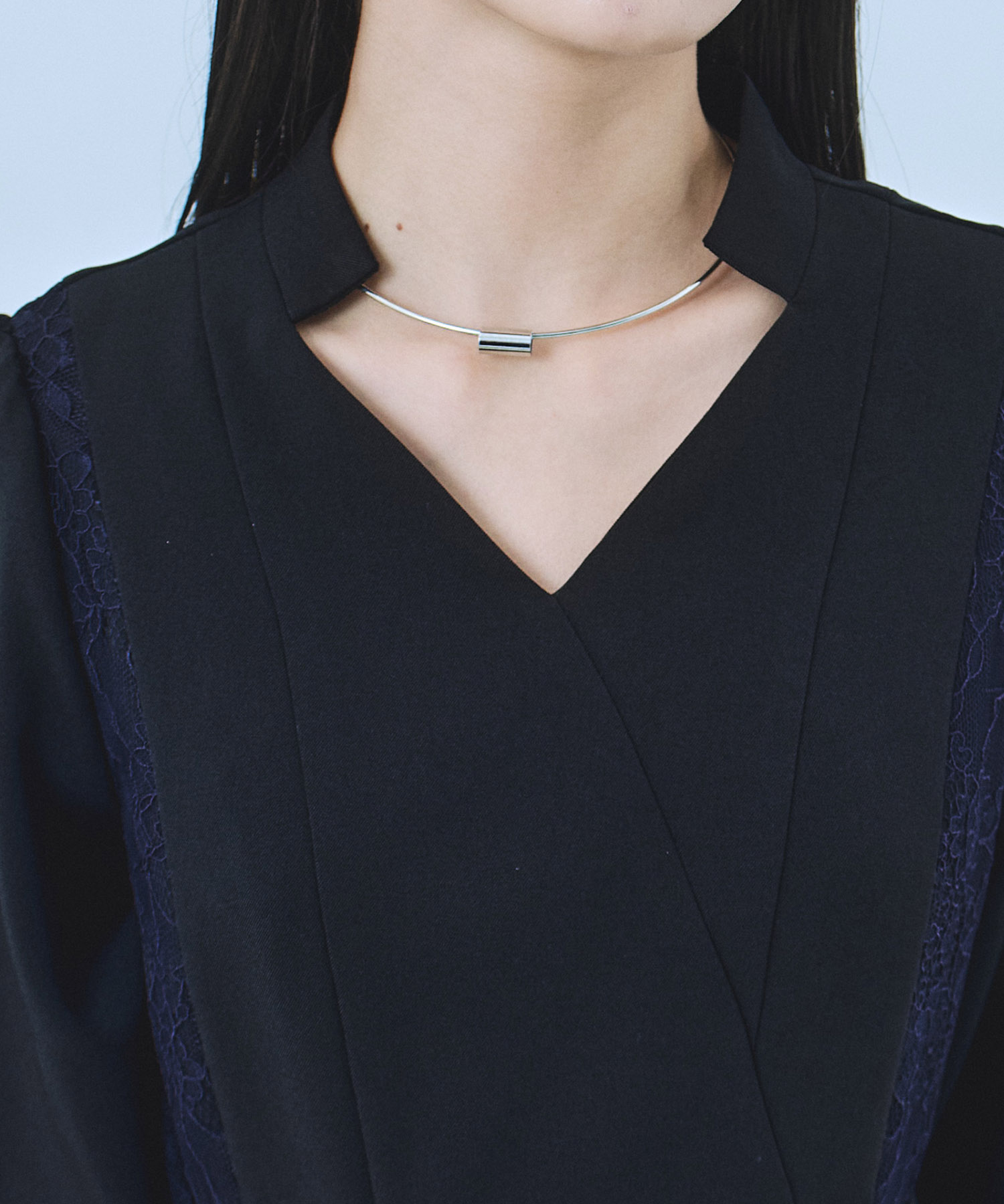 レースドッキングカシュクールワンピース