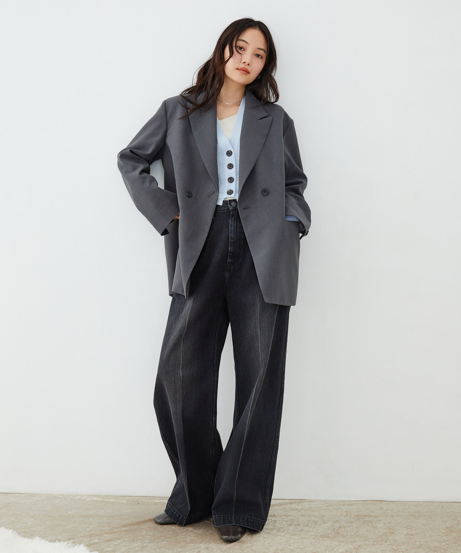 レースパターンカーディガン