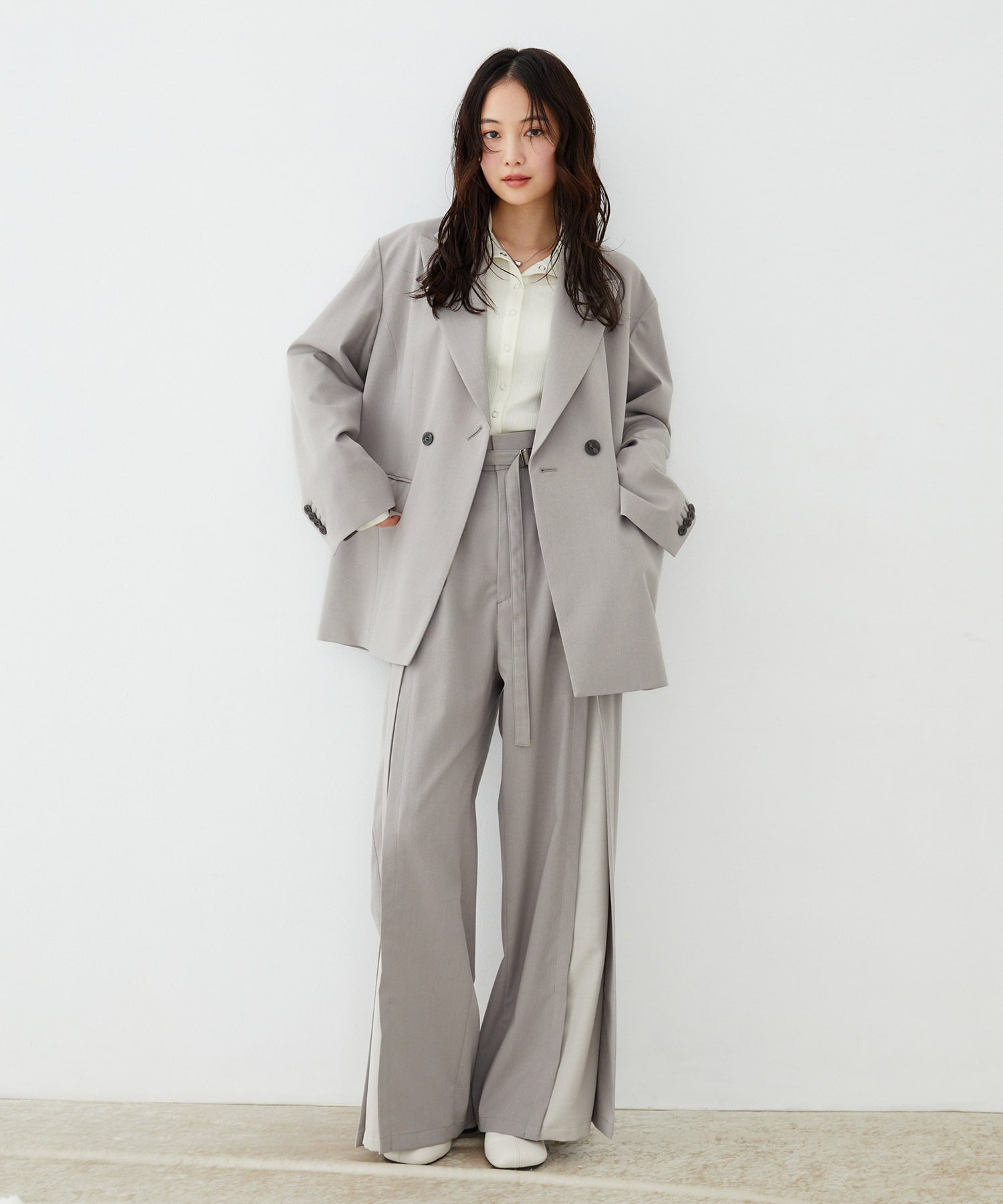 【セットアップ対応】ラップレイヤーワイドパンツ