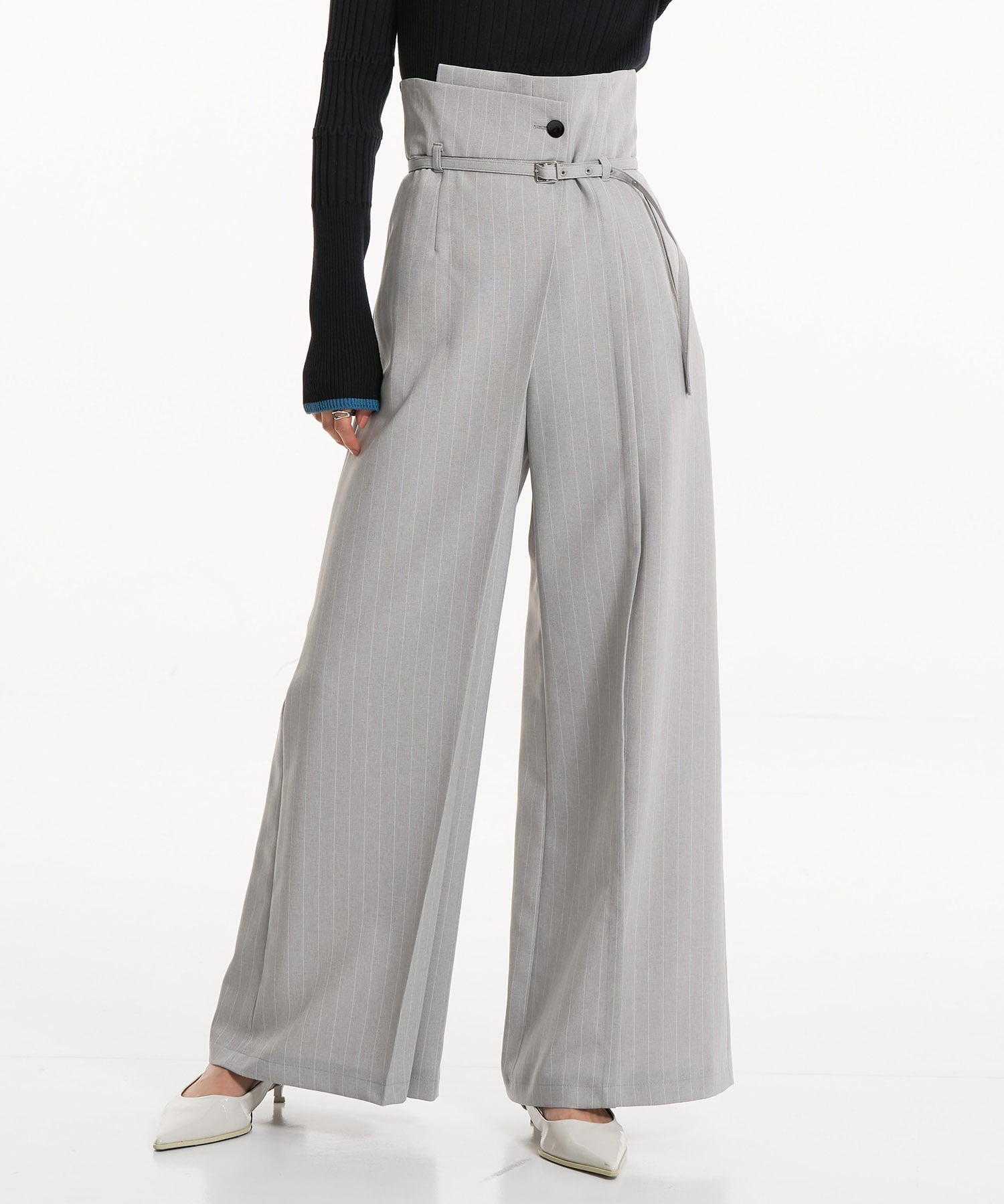 HAKAMAベルトワイドパンツ