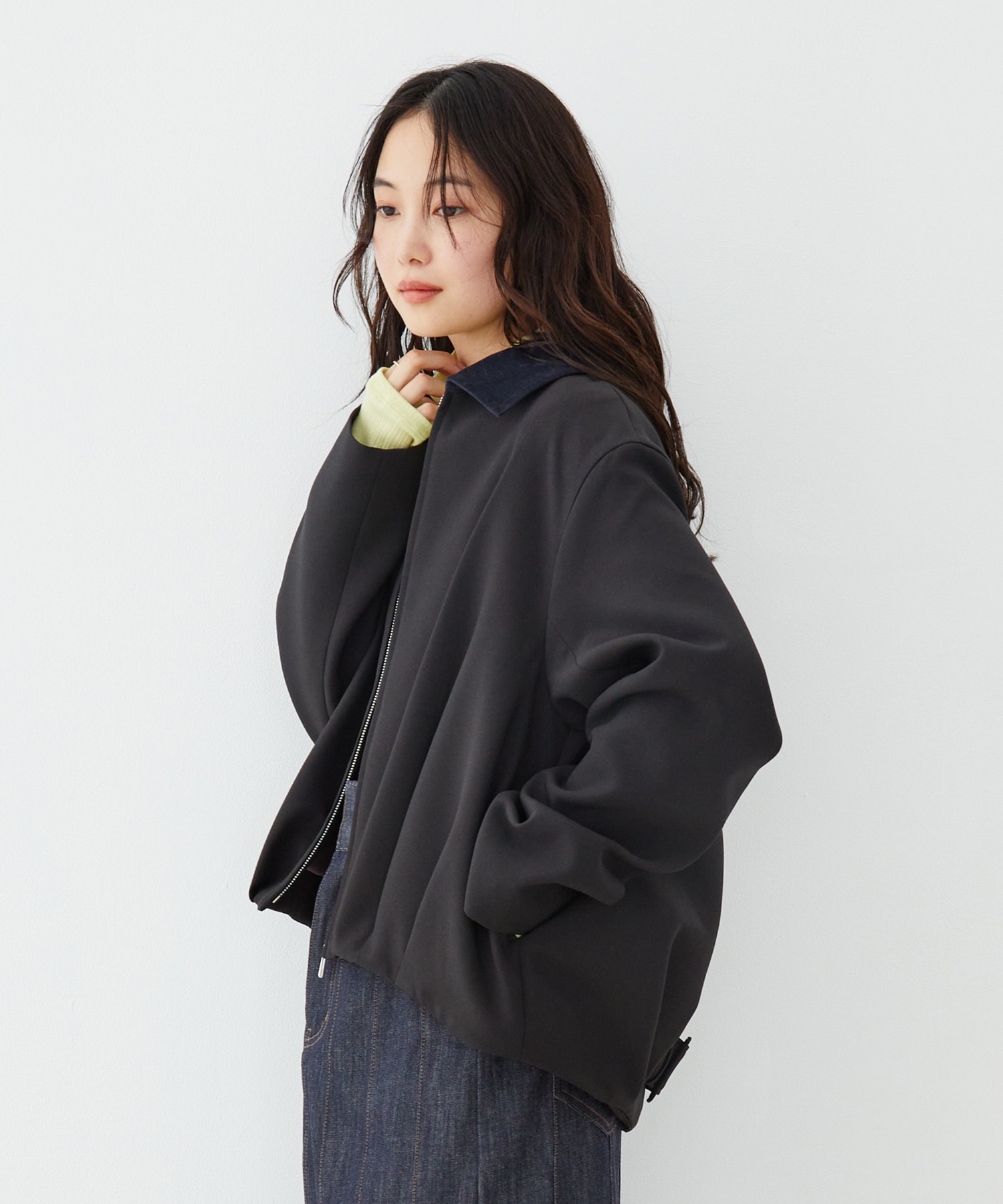 バックベルトタックブルゾン