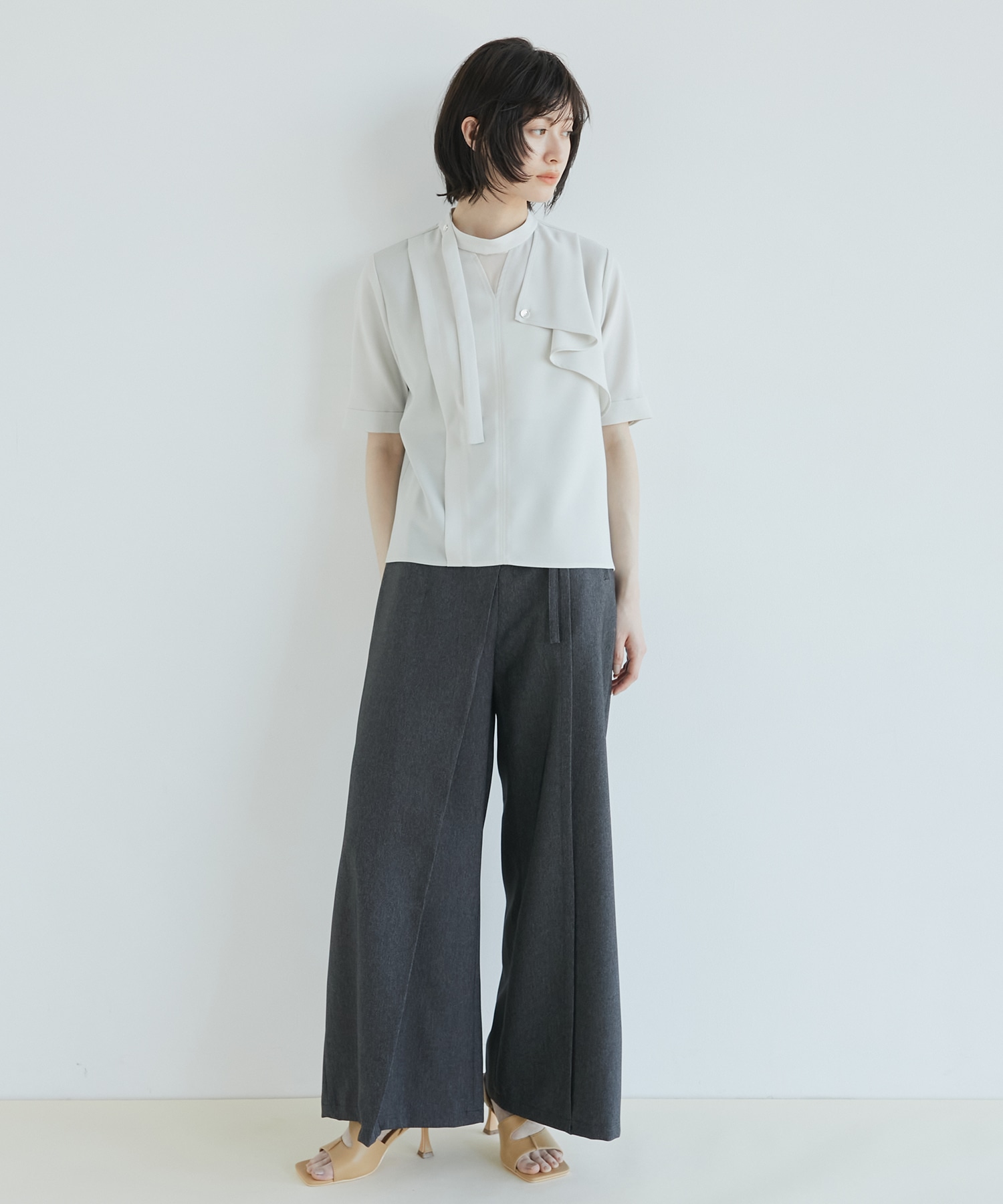 ACETATEボウタイブラウス