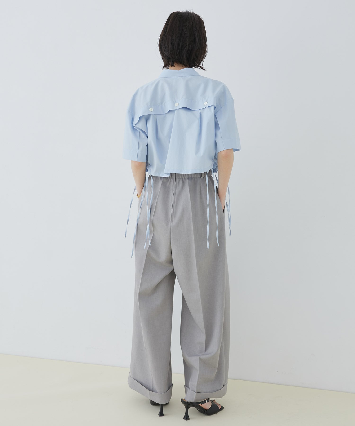 オープンヨークショートシャツ