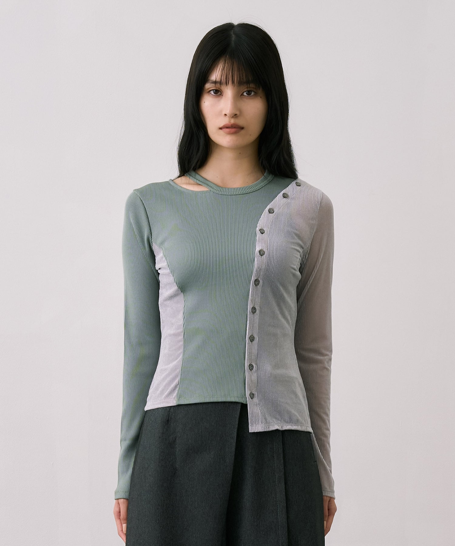 シアーベロアリブMIXプルオーバー