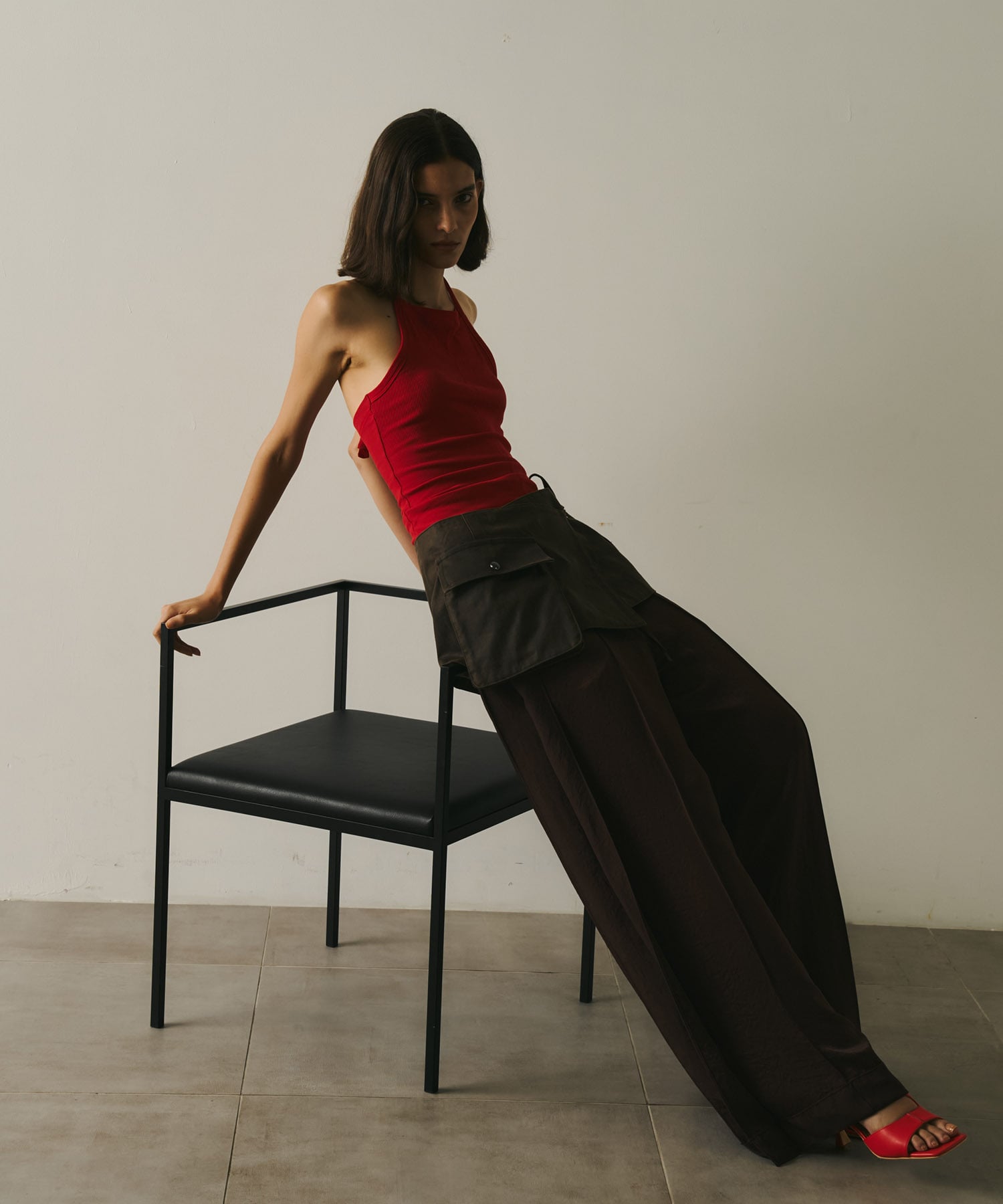 Vintage Leather Belted Satin Pants