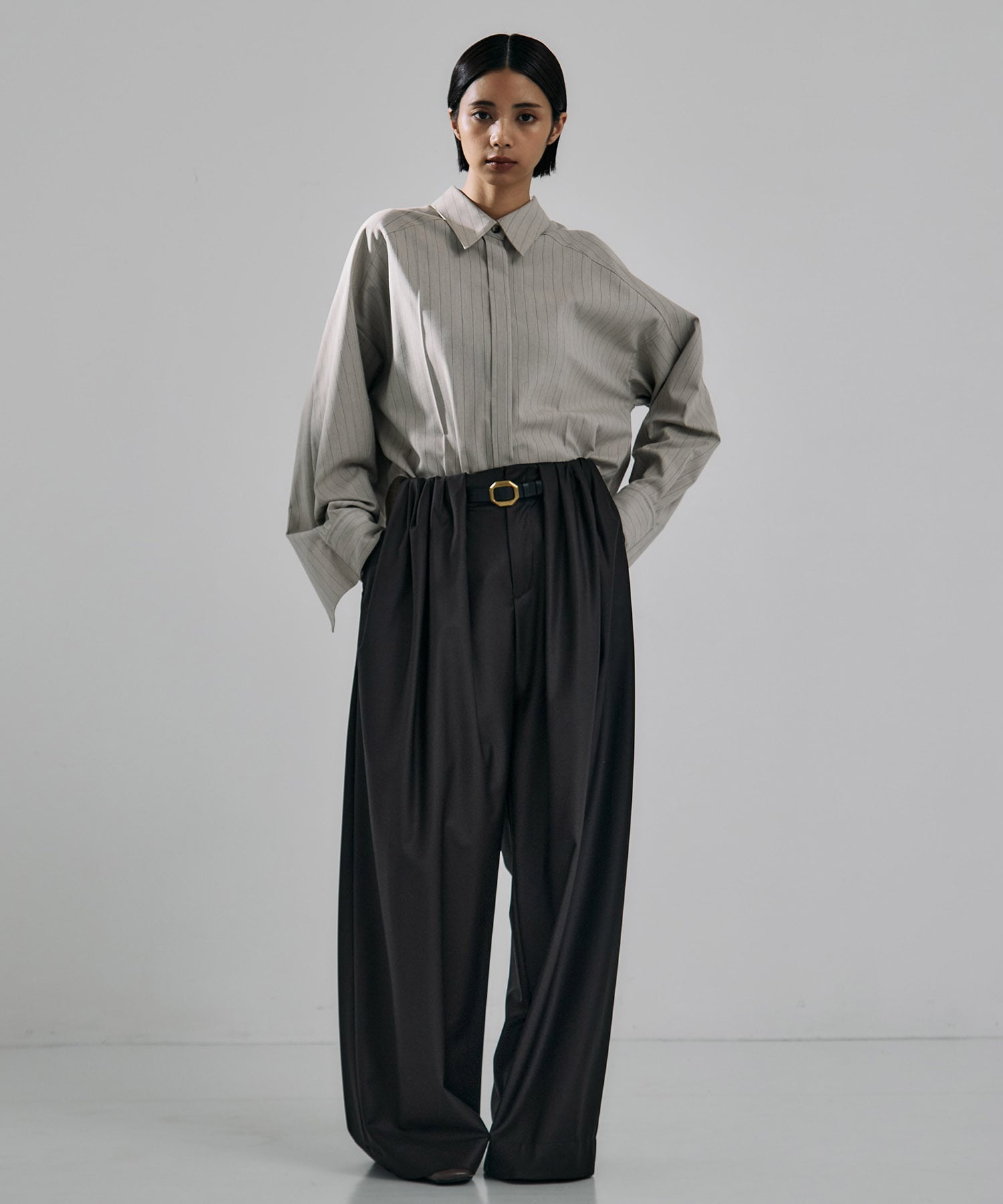 Belted Cape Detail Shirt