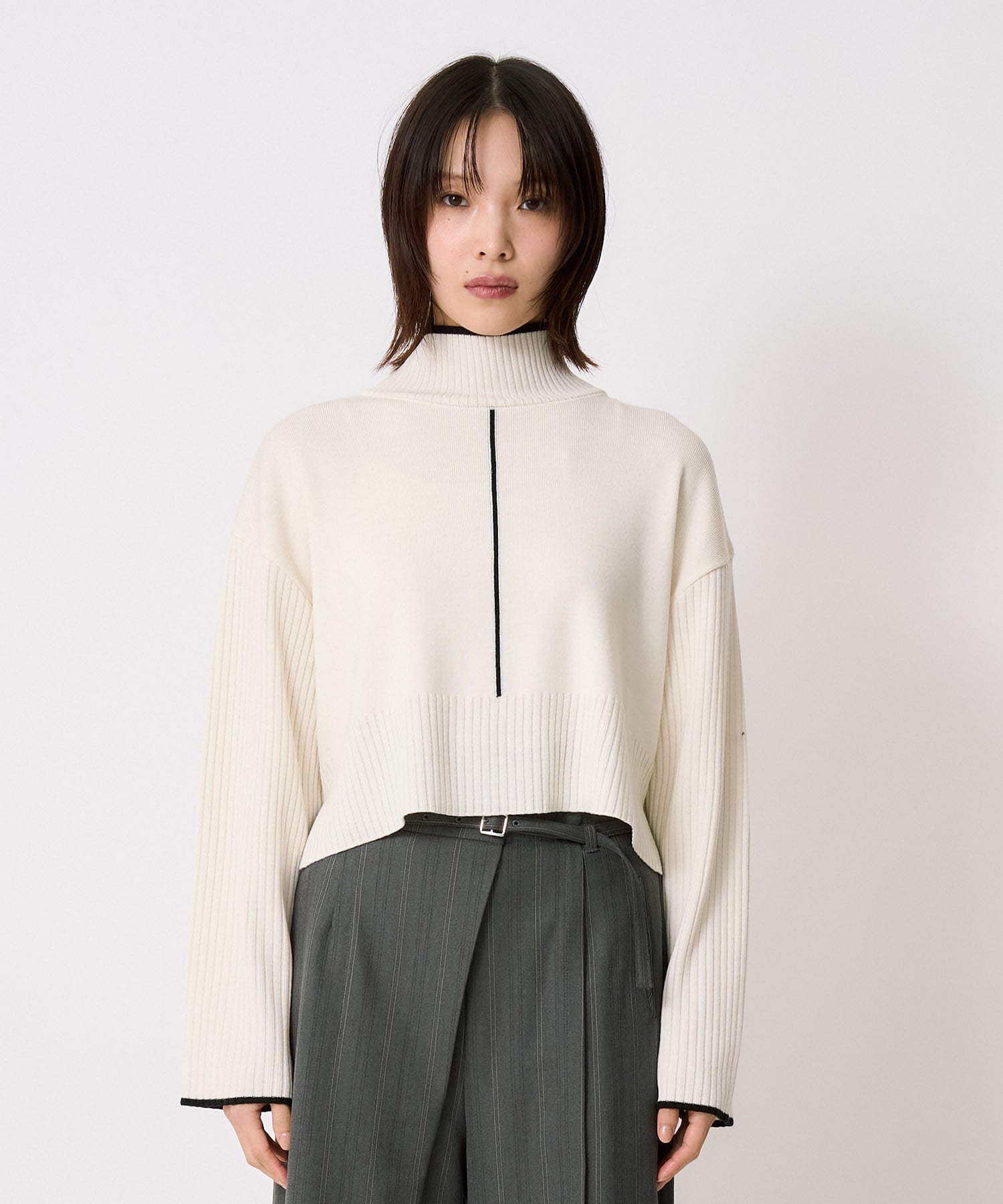 Wool100-ウォッシャブルタートルネックニット