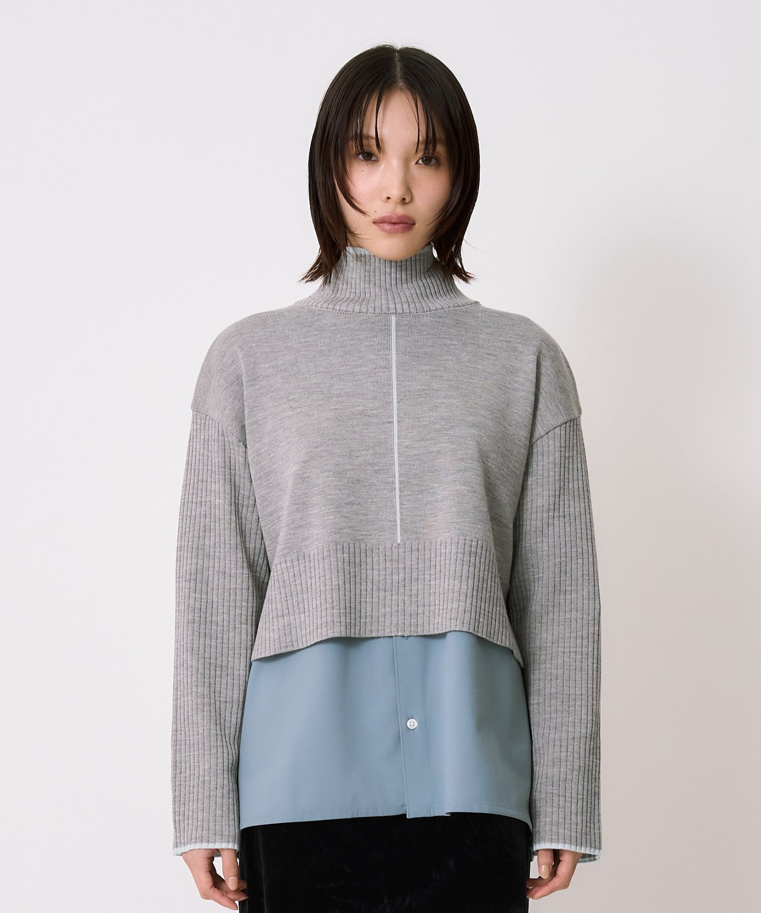 Wool100-ウォッシャブルタートルネックニット