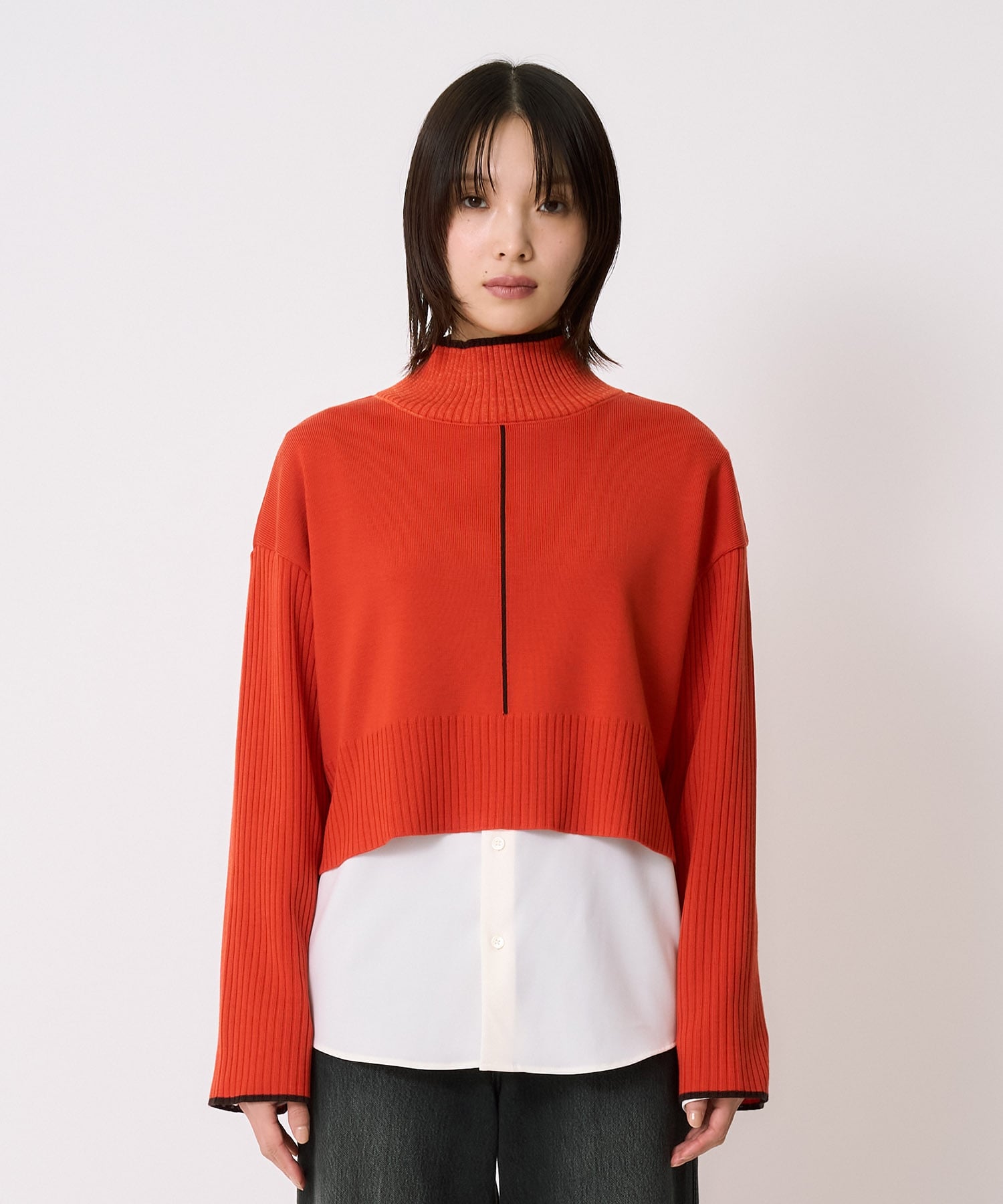 Wool100-ウォッシャブルタートルネックニット