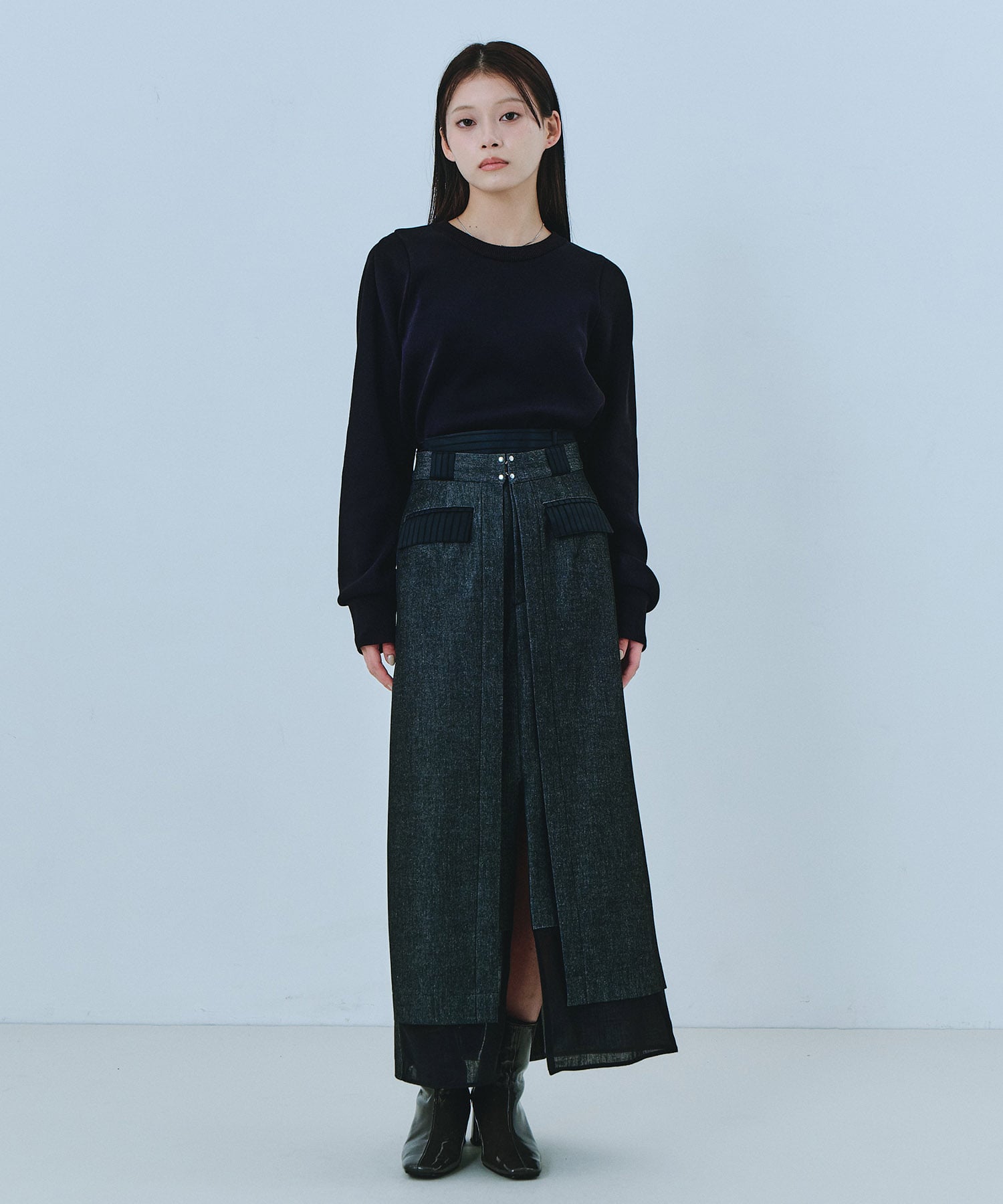 ショルダータックニットトップス