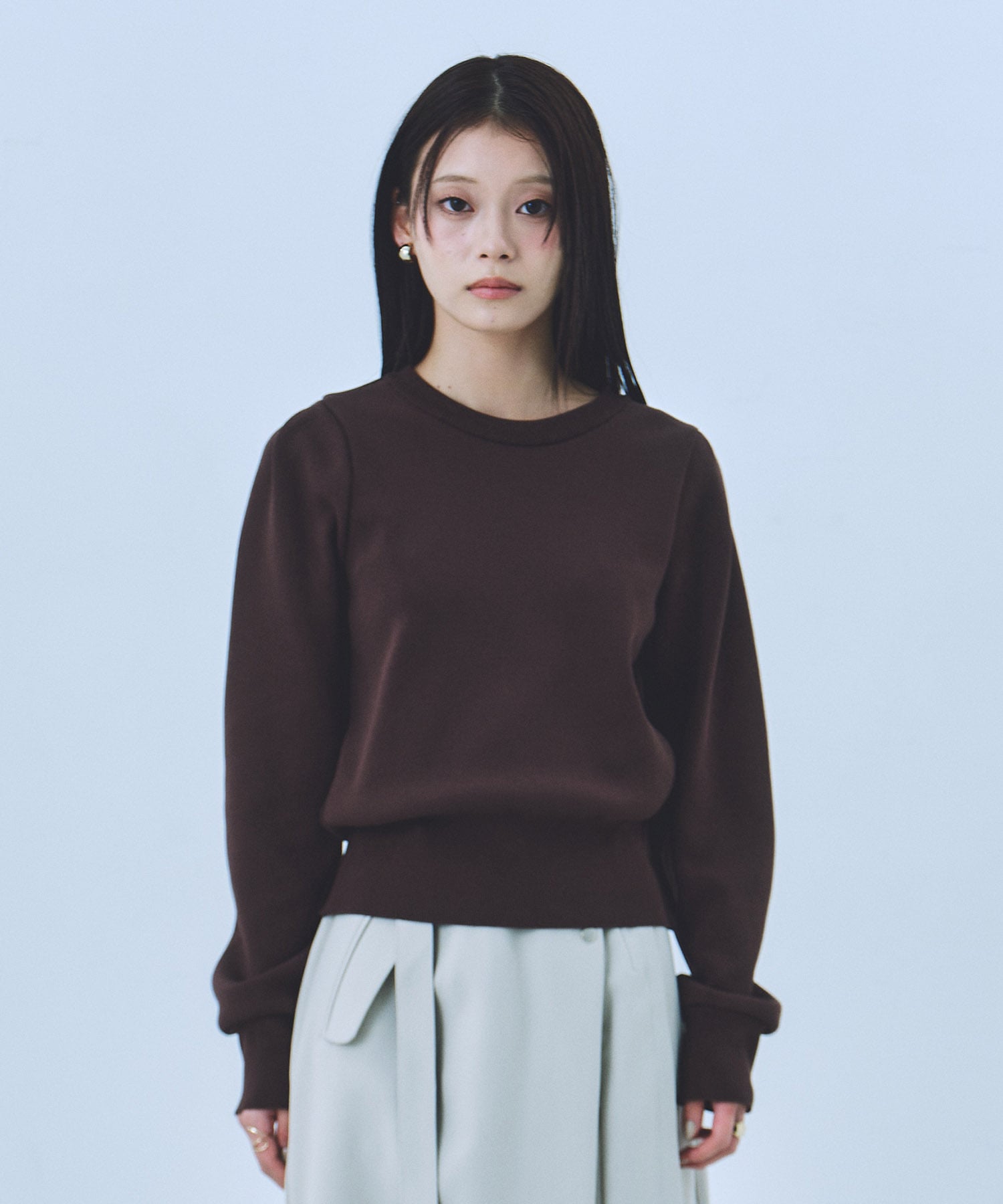 ショルダータックニットトップス