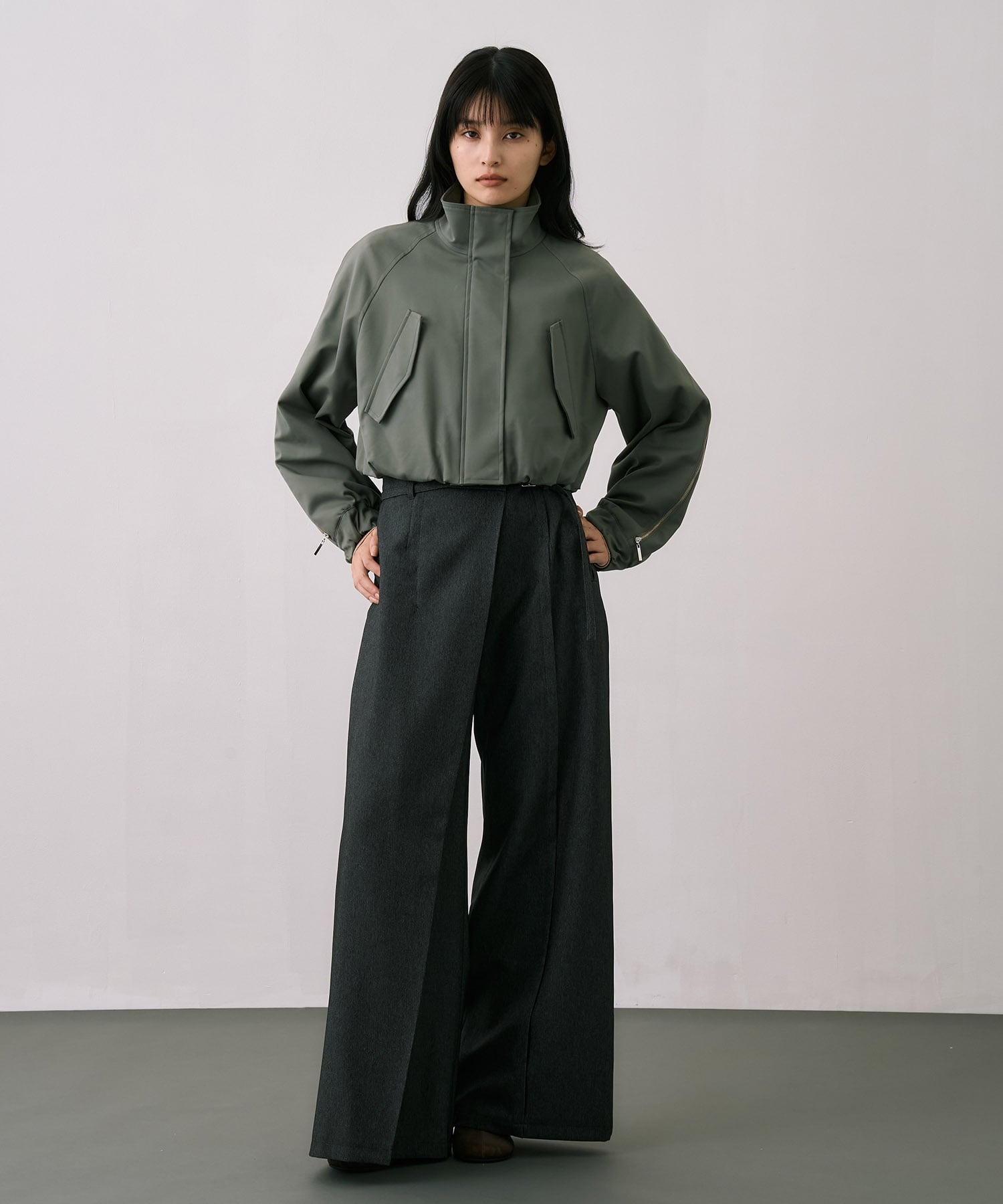 〈残りわずか〉ジップアップブルゾンジャケット