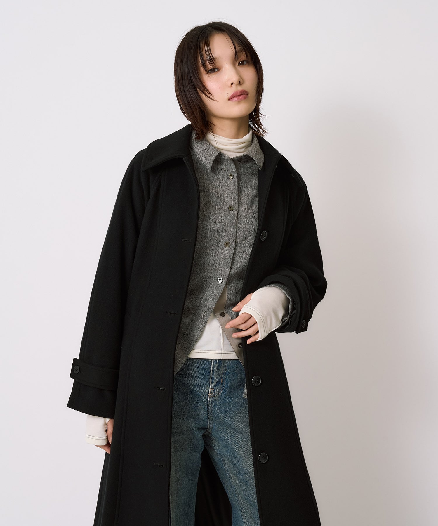 ドロストペプラムシャツ