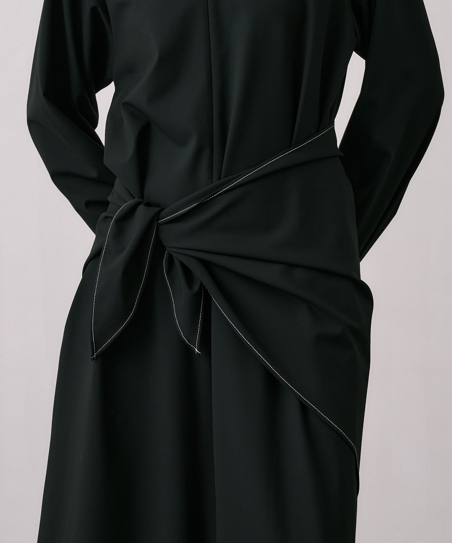 Scarf Wrapped Shirt Dress