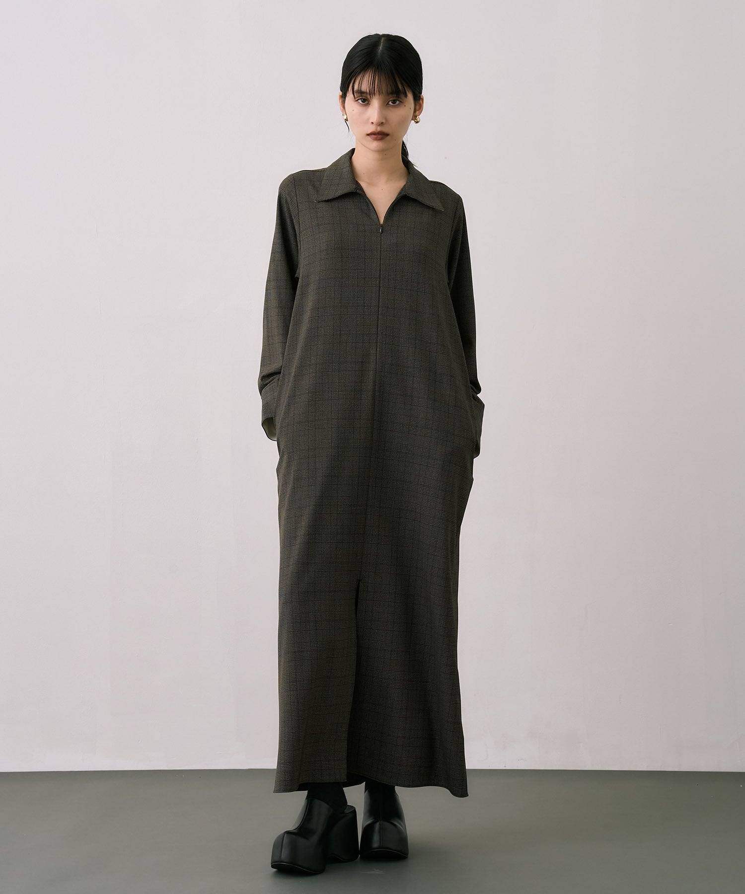 Scarf Wrapped Shirt Dress