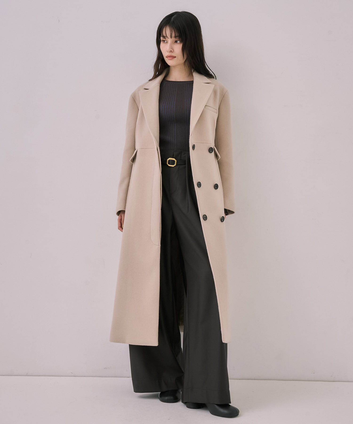 スリムリブラインニット