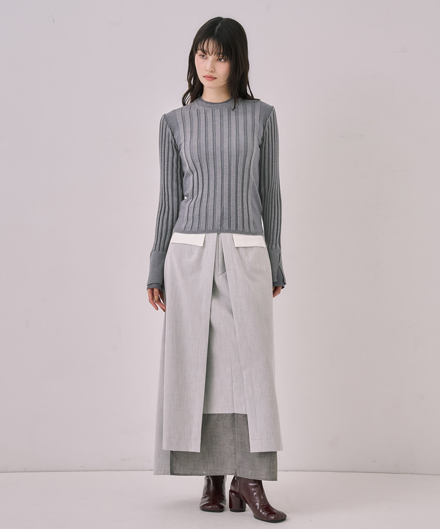 リップルレイヤーニット